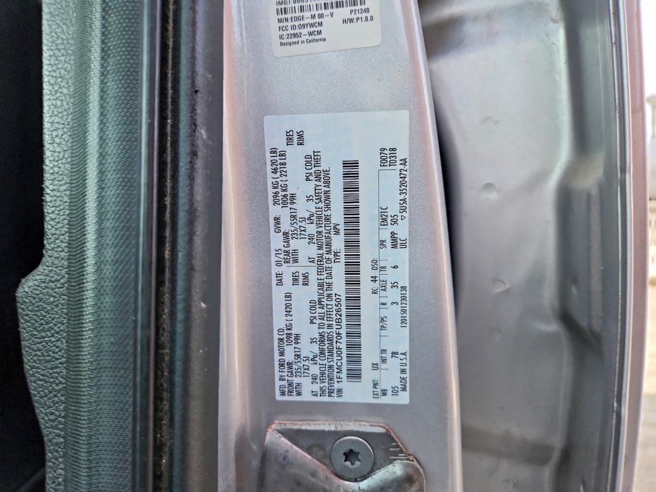 2015 Ford Escape S Silver vin: 1FMCU0F70FUB26507
