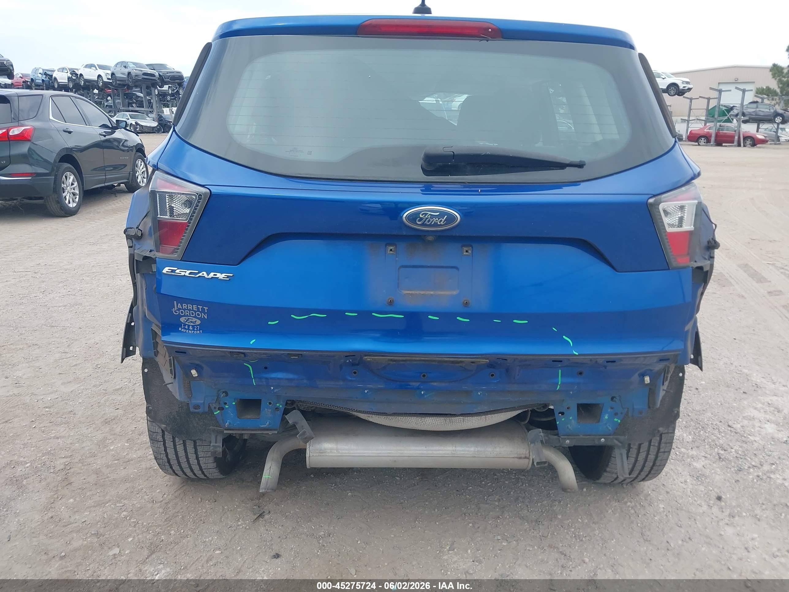 2017 Ford Escape S Blue vin: 1FMCU0F70HUA09898