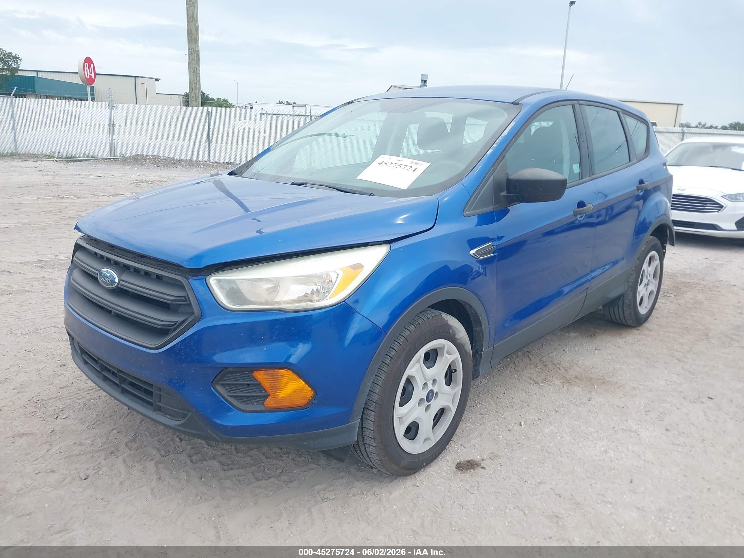 2017 Ford Escape S Blue vin: 1FMCU0F70HUA09898