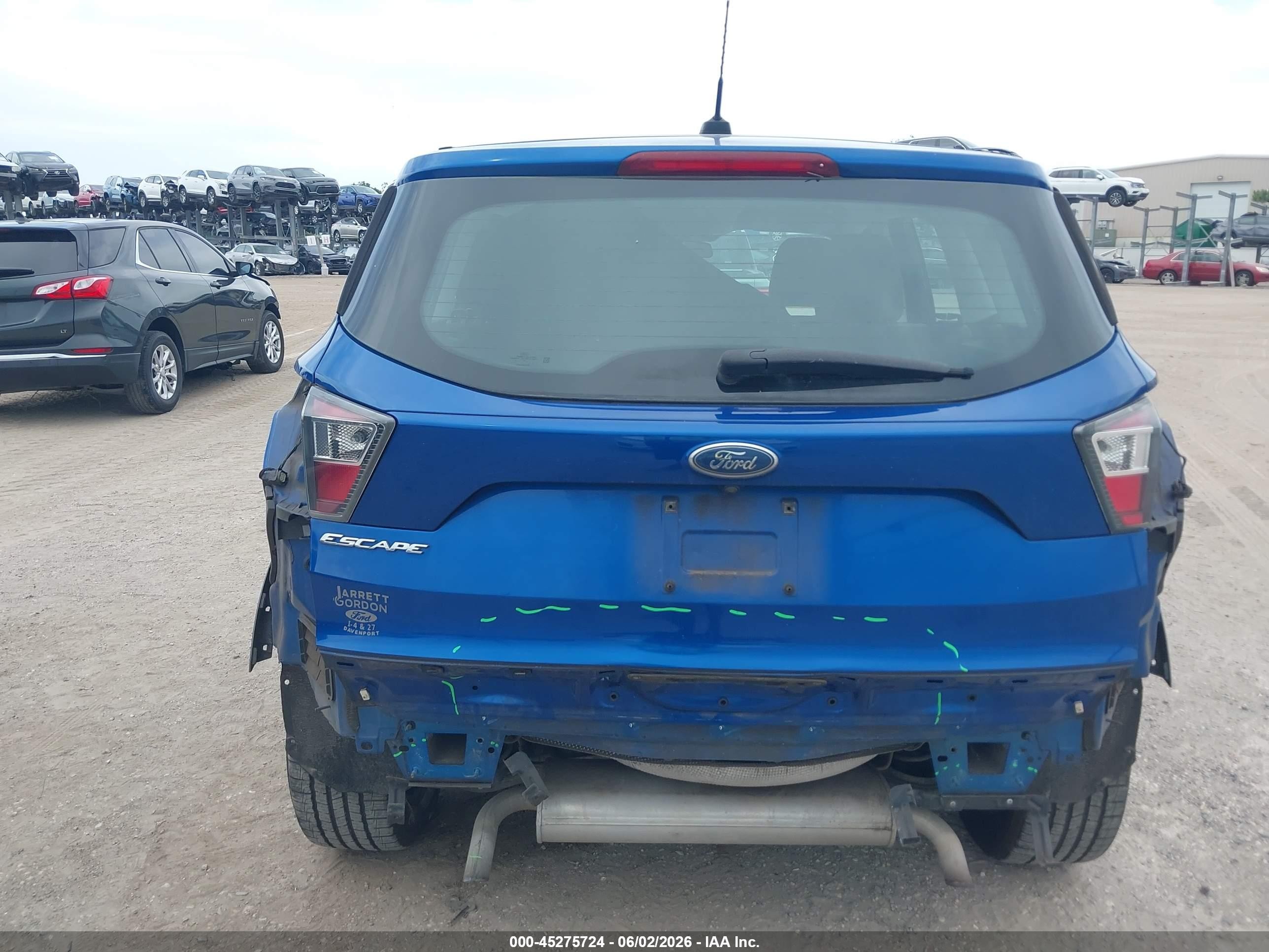 2017 Ford Escape S Blue vin: 1FMCU0F70HUA09898