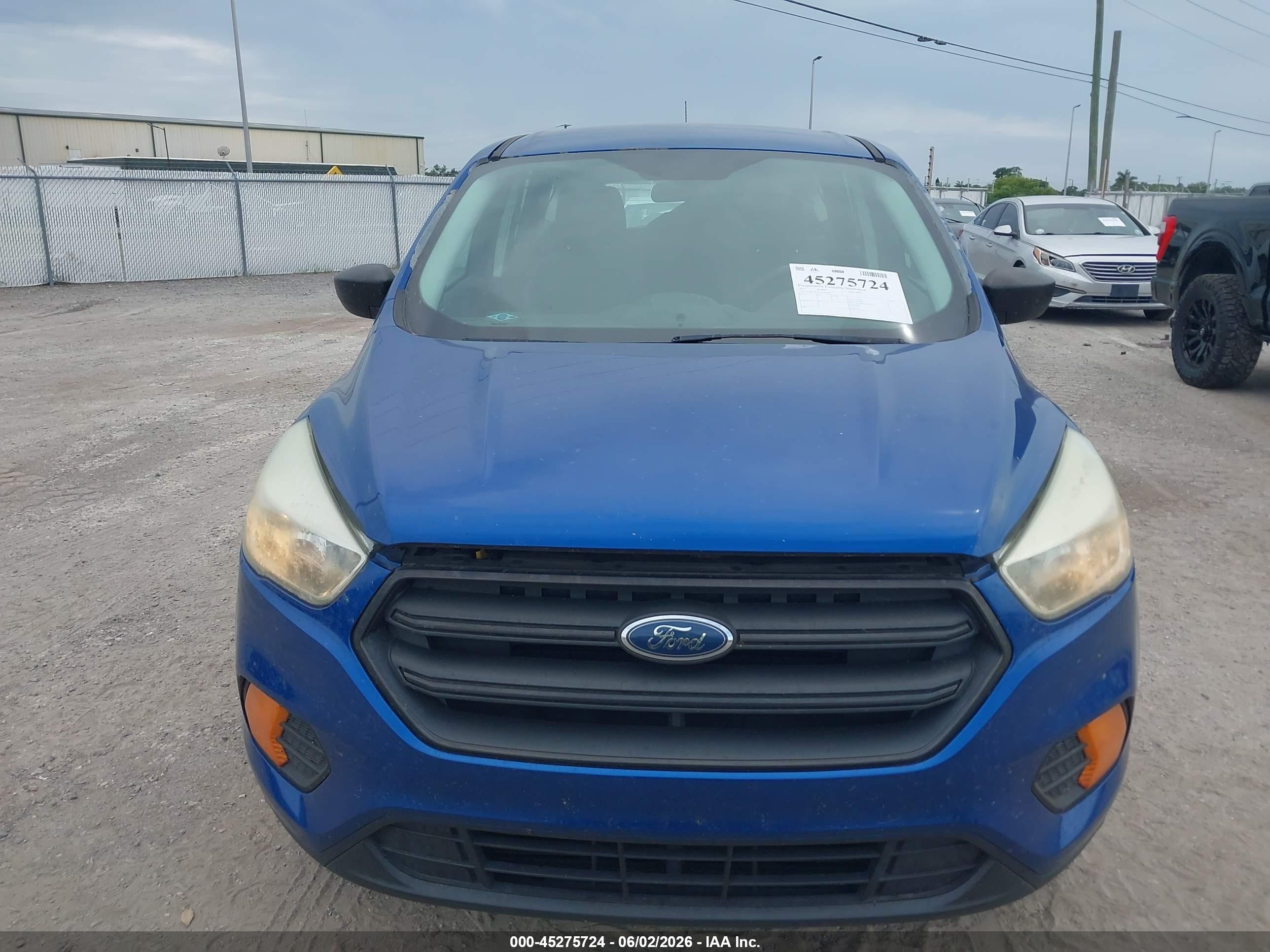 2017 Ford Escape S Blue vin: 1FMCU0F70HUA09898
