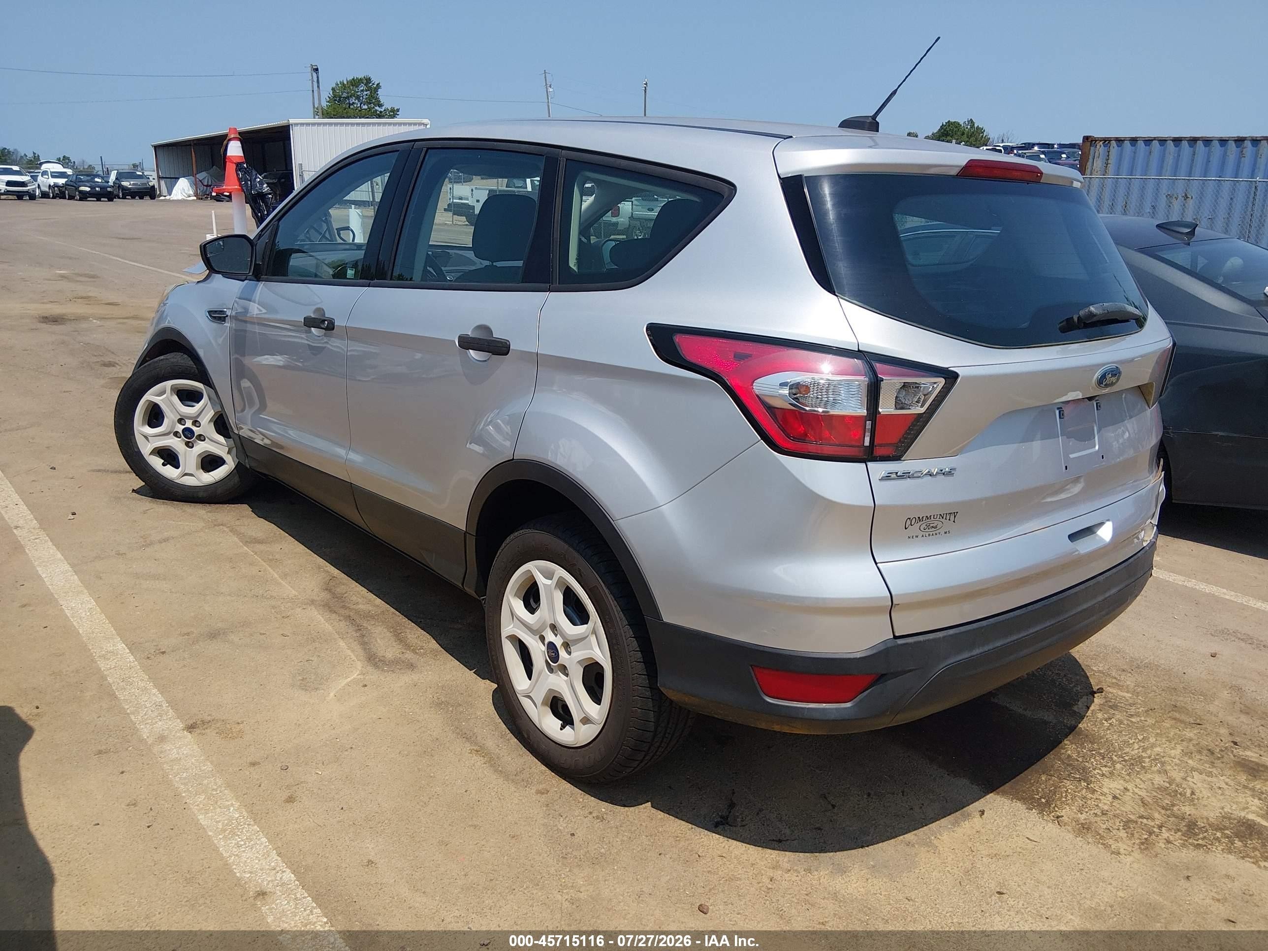 2017 Ford Escape S Silver vin: 1FMCU0F70HUD81421