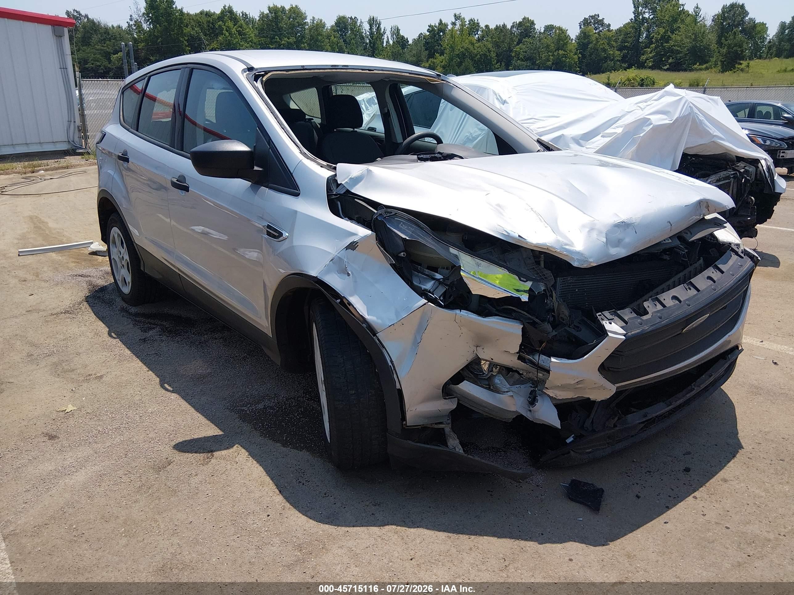 2017 Ford Escape S Silver vin: 1FMCU0F70HUD81421