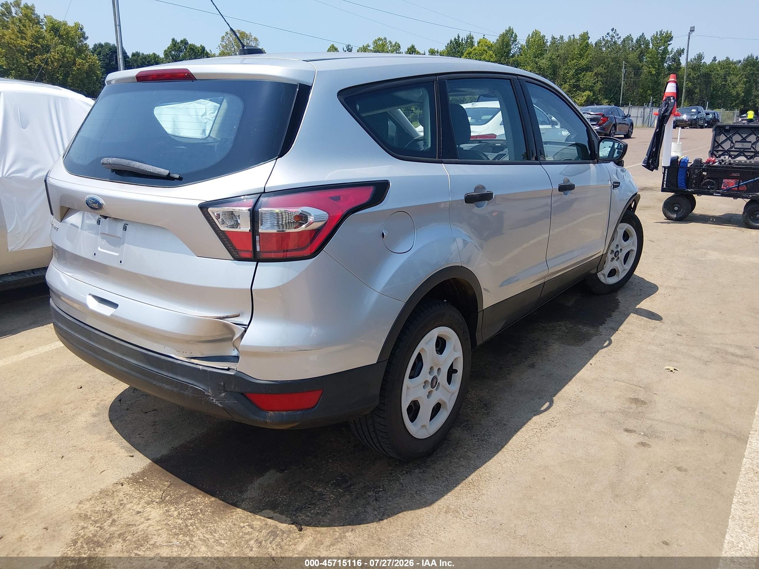 2017 Ford Escape S Silver vin: 1FMCU0F70HUD81421