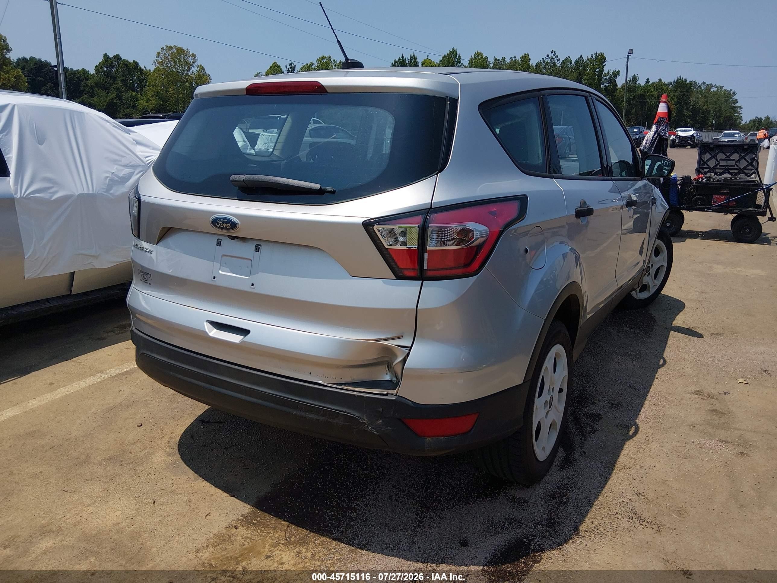 2017 Ford Escape S Silver vin: 1FMCU0F70HUD81421