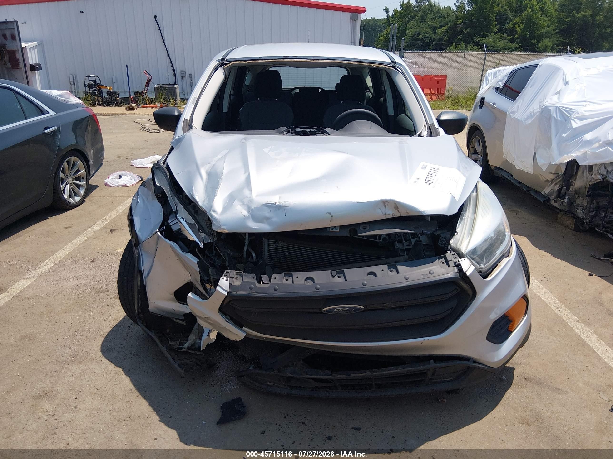 2017 Ford Escape S Silver vin: 1FMCU0F70HUD81421