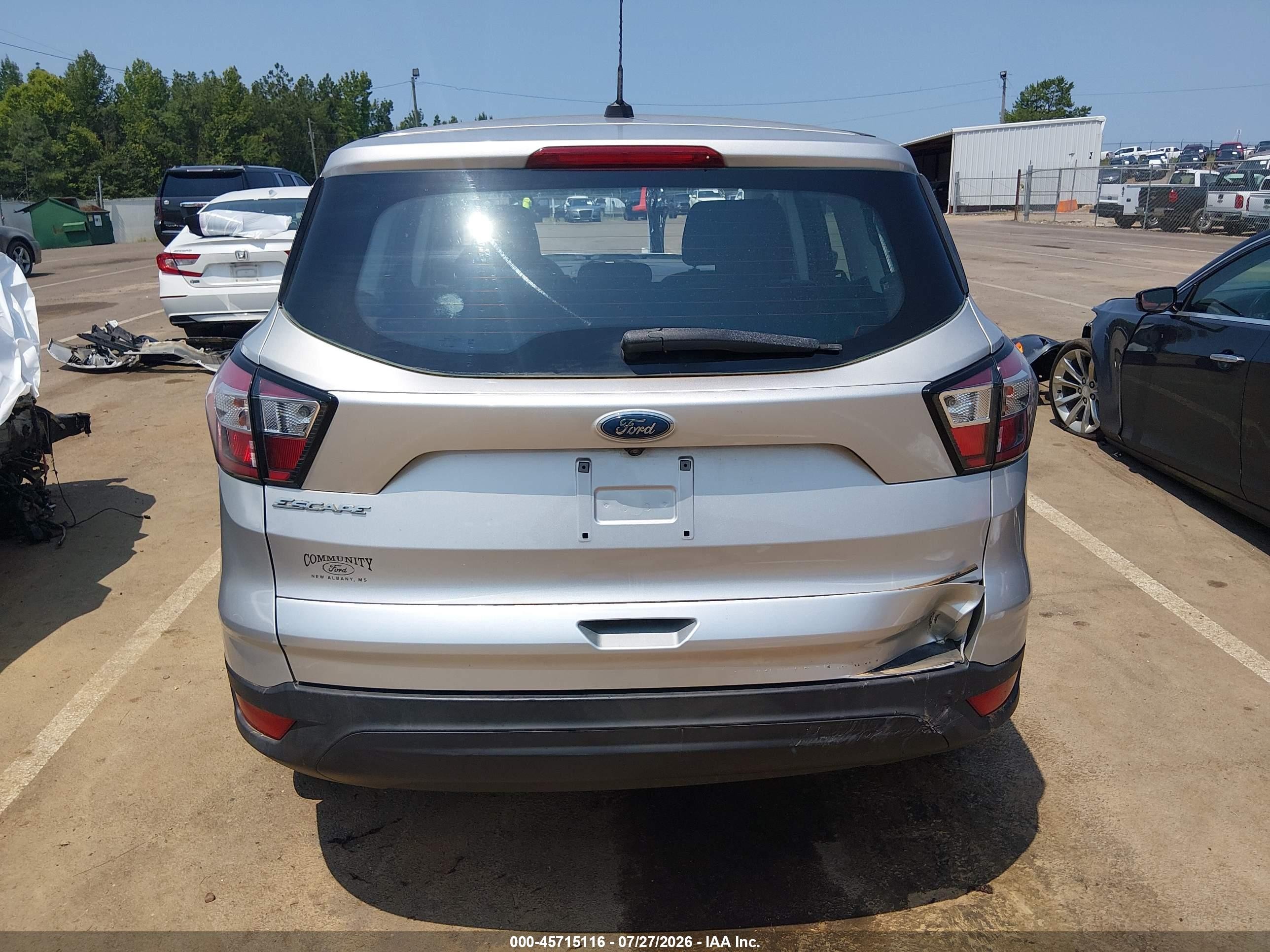 2017 Ford Escape S Silver vin: 1FMCU0F70HUD81421
