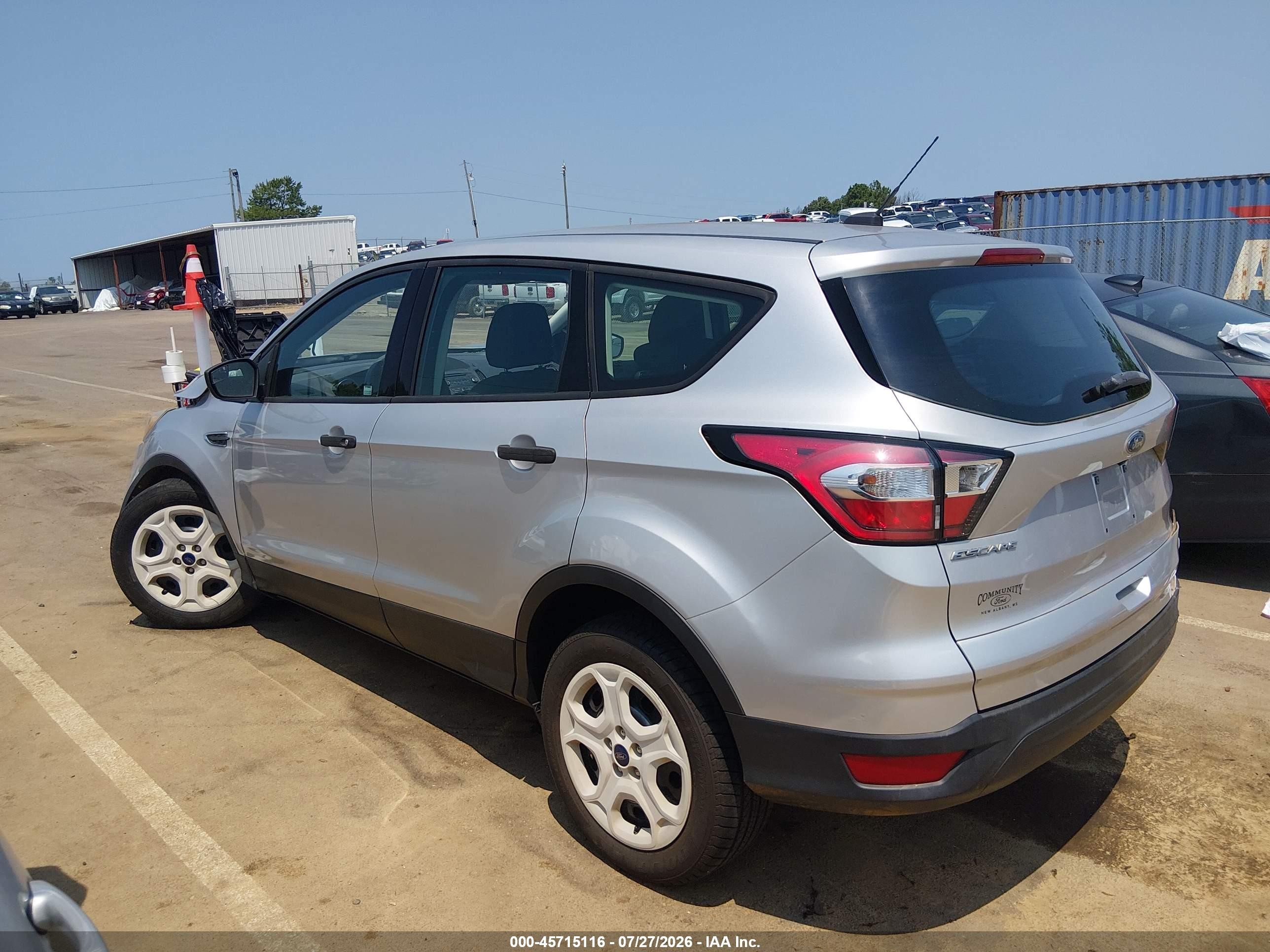 2017 Ford Escape S Silver vin: 1FMCU0F70HUD81421