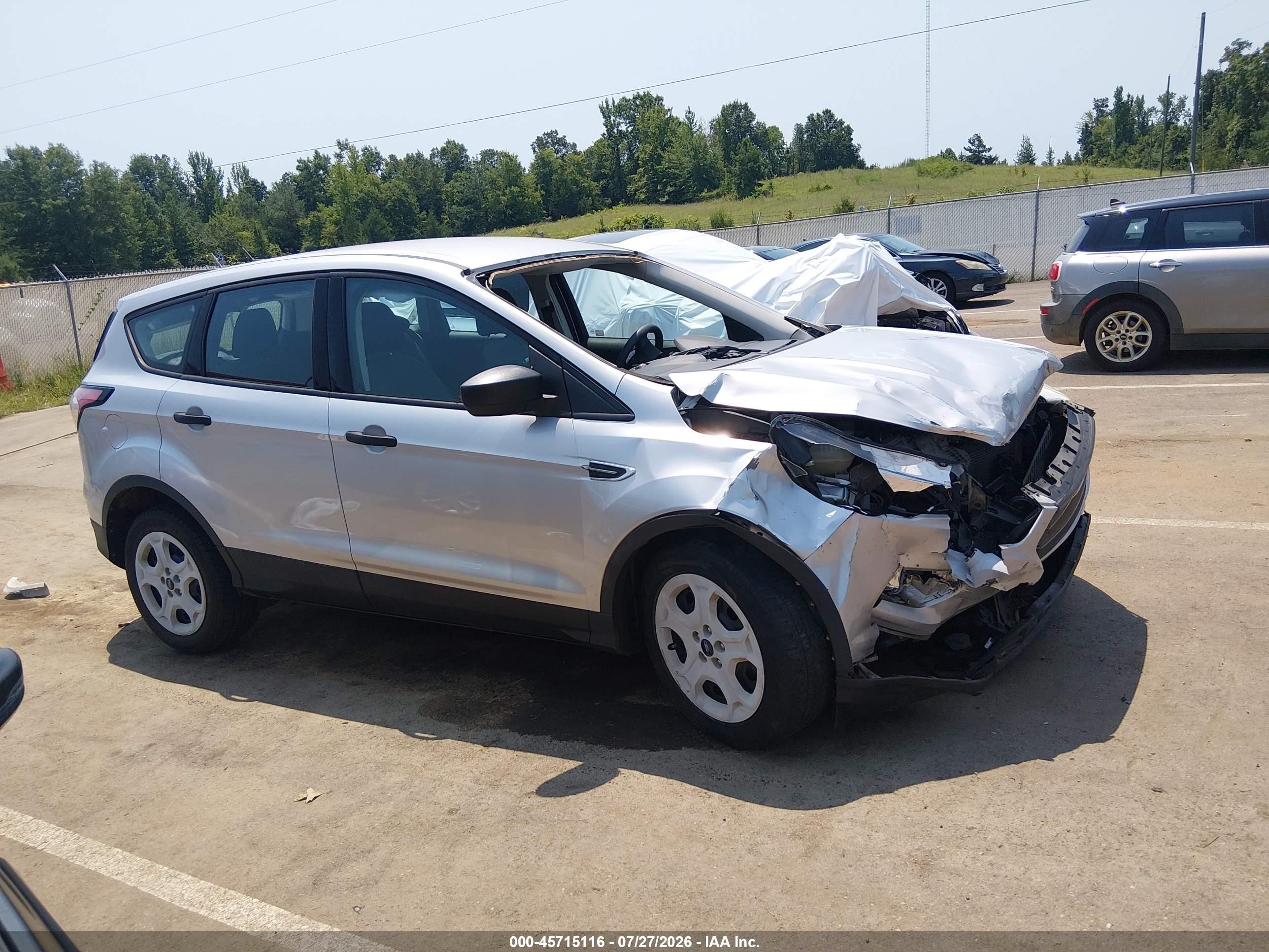 2017 Ford Escape S Silver vin: 1FMCU0F70HUD81421