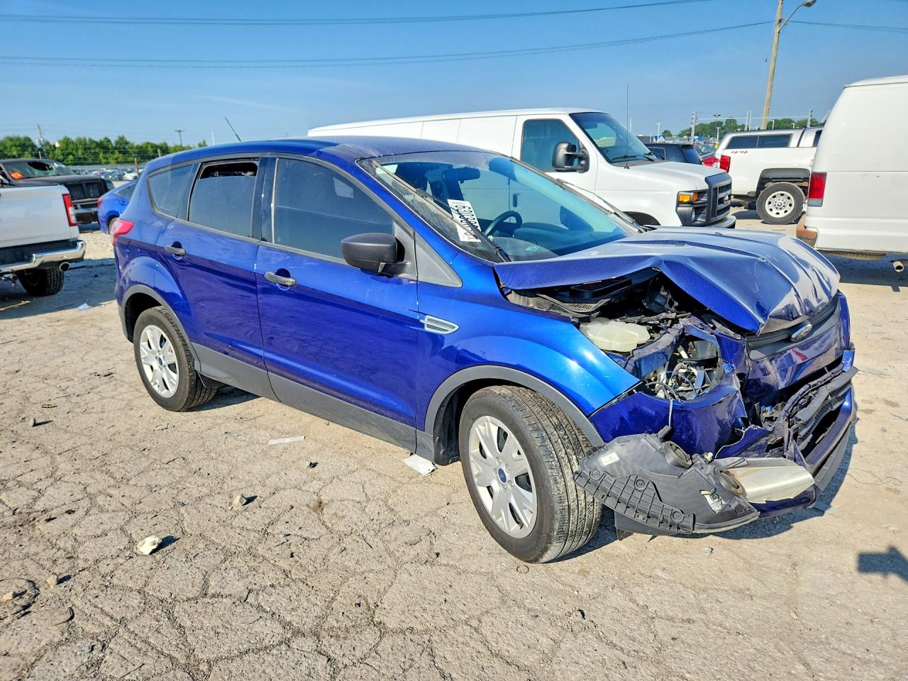 2014 Ford Escape S Blue vin: 1FMCU0F71EUB06913