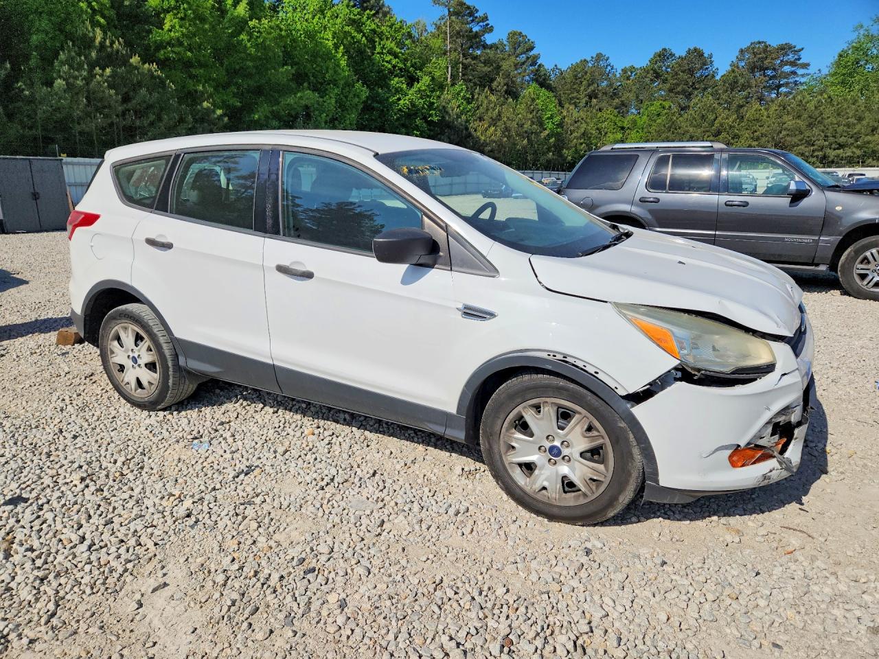 2014 Ford Escape S White vin: 1FMCU0F71EUB22075