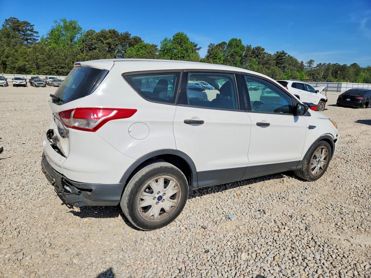 2014 Ford Escape S White vin: 1FMCU0F71EUB22075