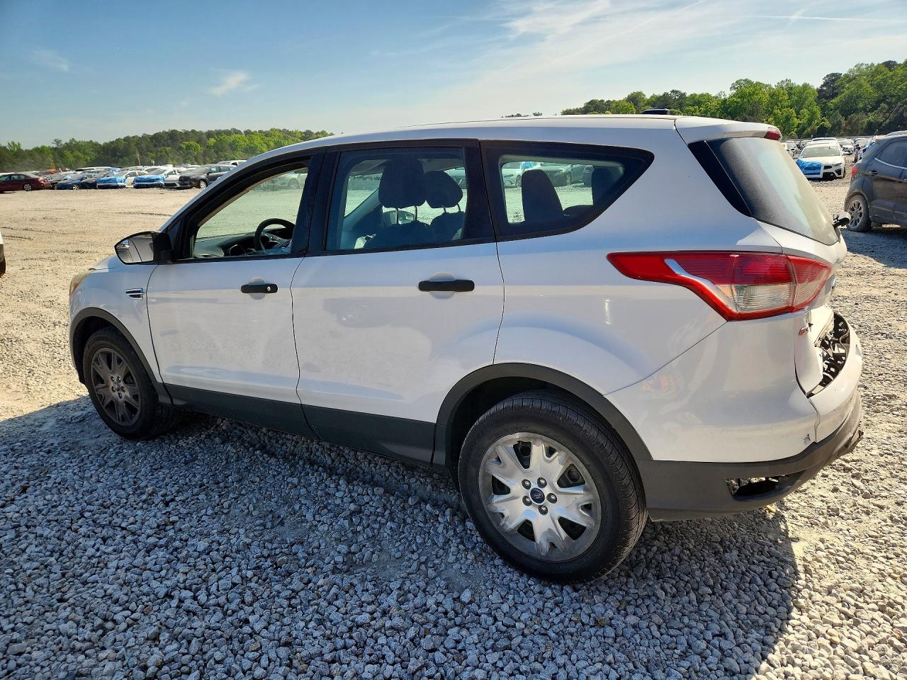 2014 Ford Escape S White vin: 1FMCU0F71EUB22075
