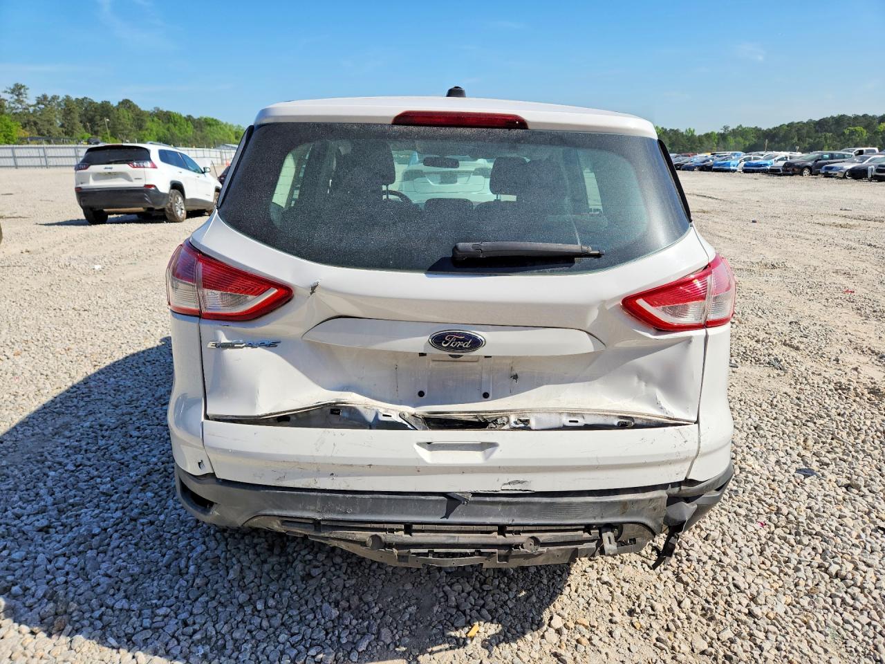 2014 Ford Escape S White vin: 1FMCU0F71EUB22075