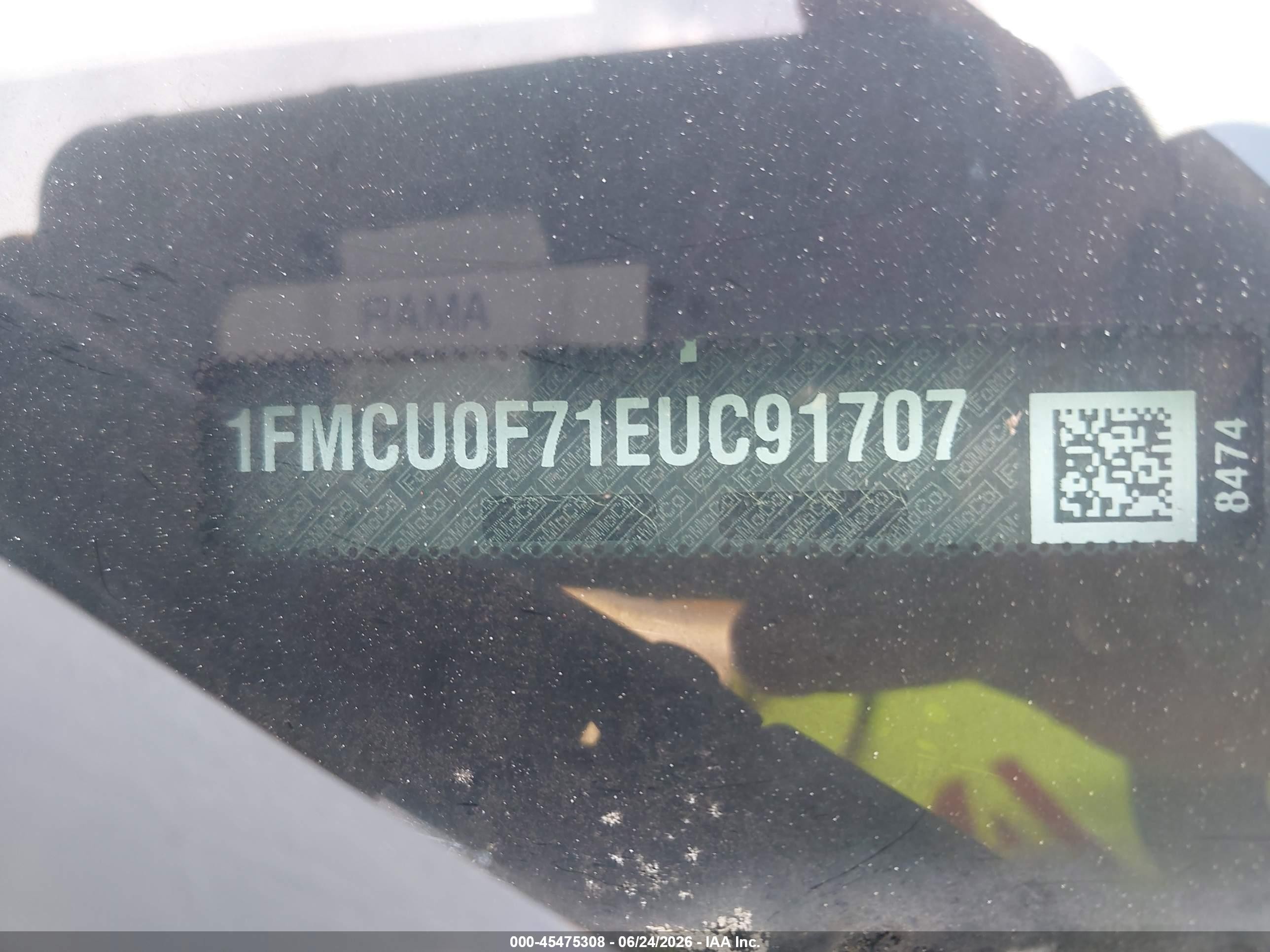 2014 Ford Escape S Gray vin: 1FMCU0F71EUC91707