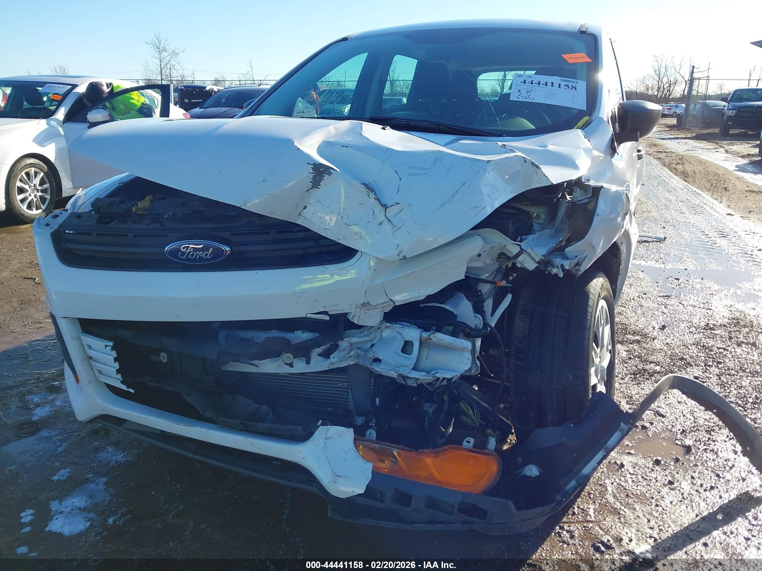 2015 Ford Escape S White vin: 1FMCU0F71FUC60460