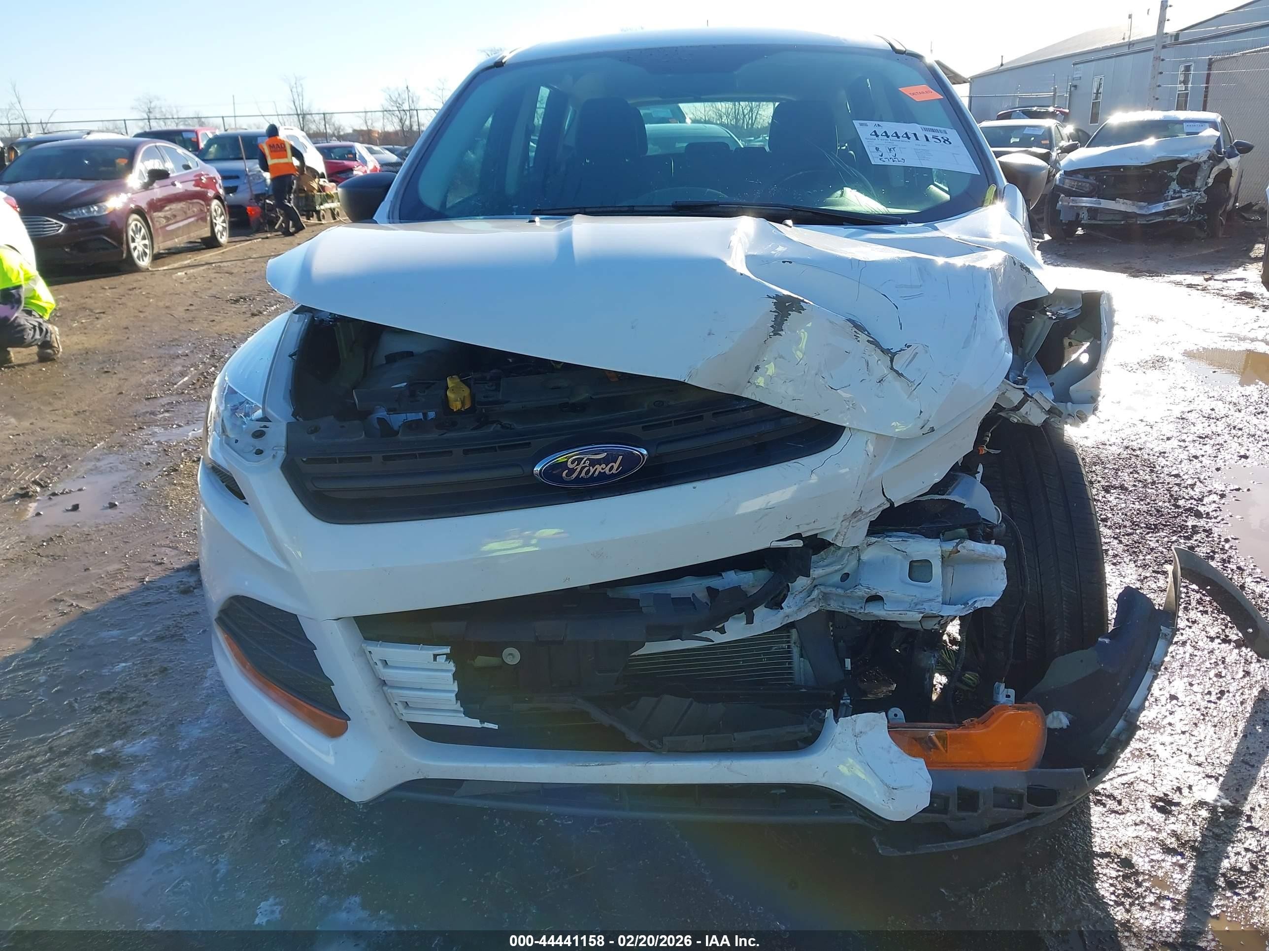 2015 Ford Escape S White vin: 1FMCU0F71FUC60460