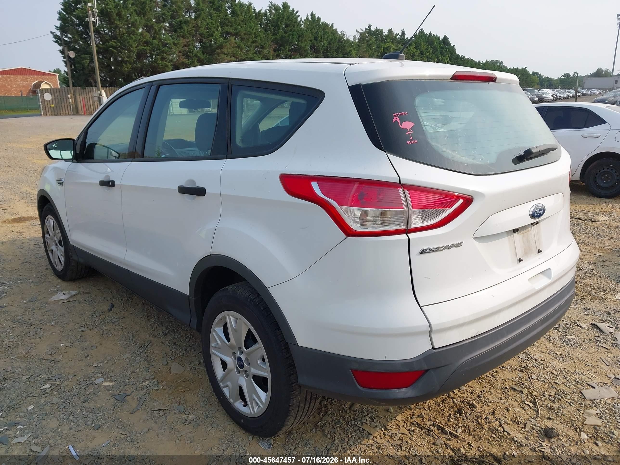 2015 Ford Escape S White vin: 1FMCU0F71FUC66131