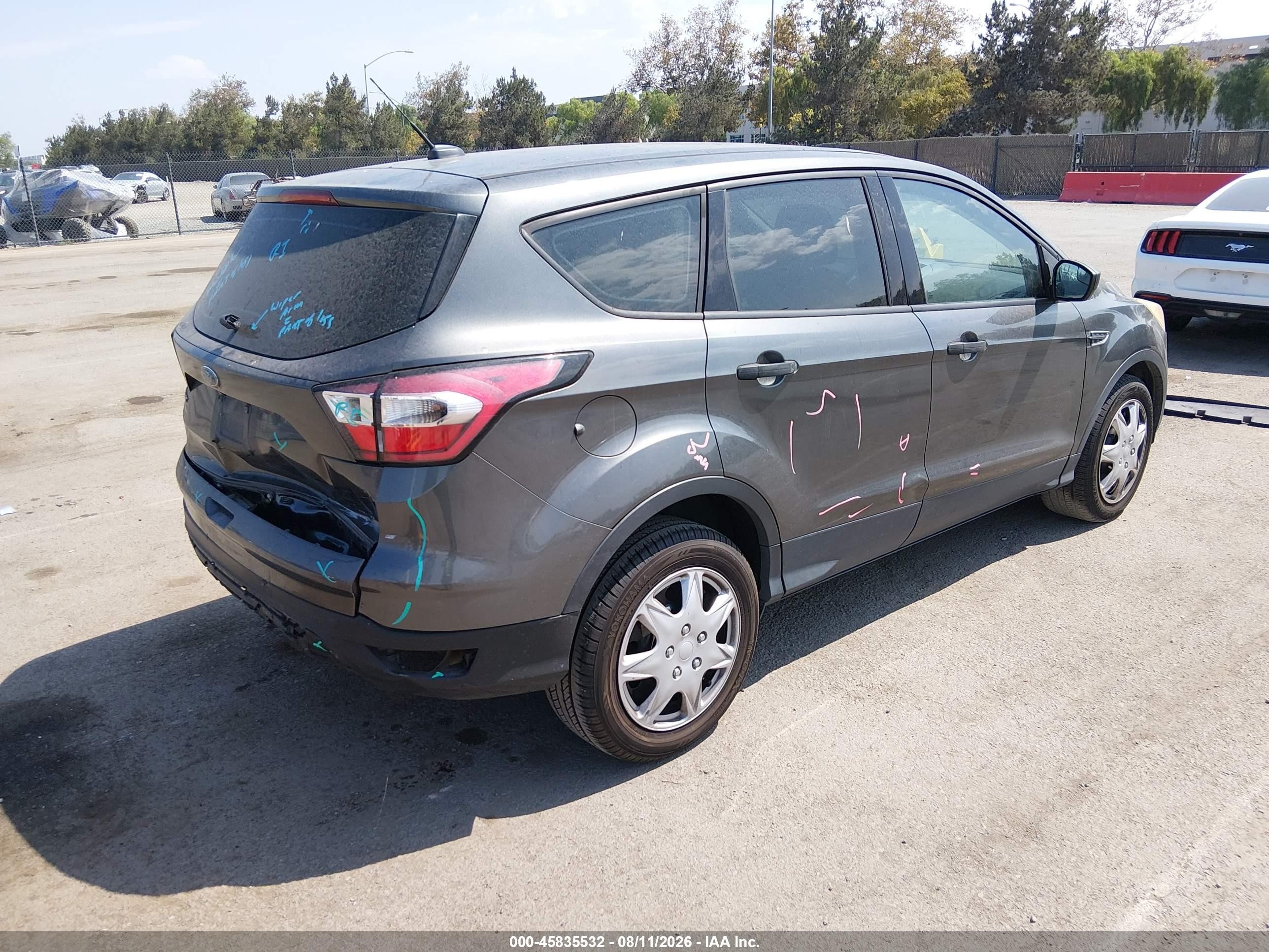 2017 Ford Escape S Gray vin: 1FMCU0F71HUD12186