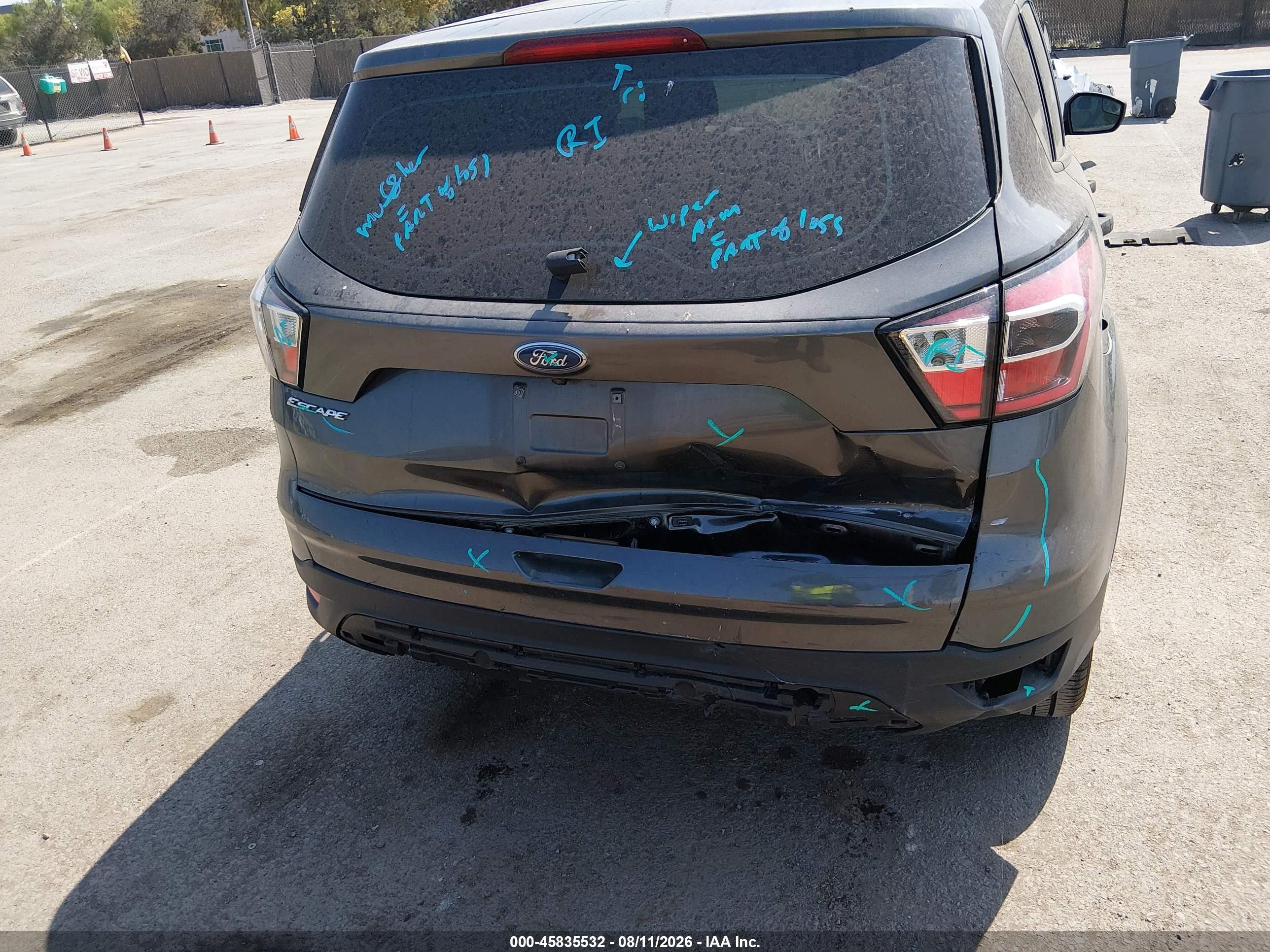 2017 Ford Escape S Gray vin: 1FMCU0F71HUD12186