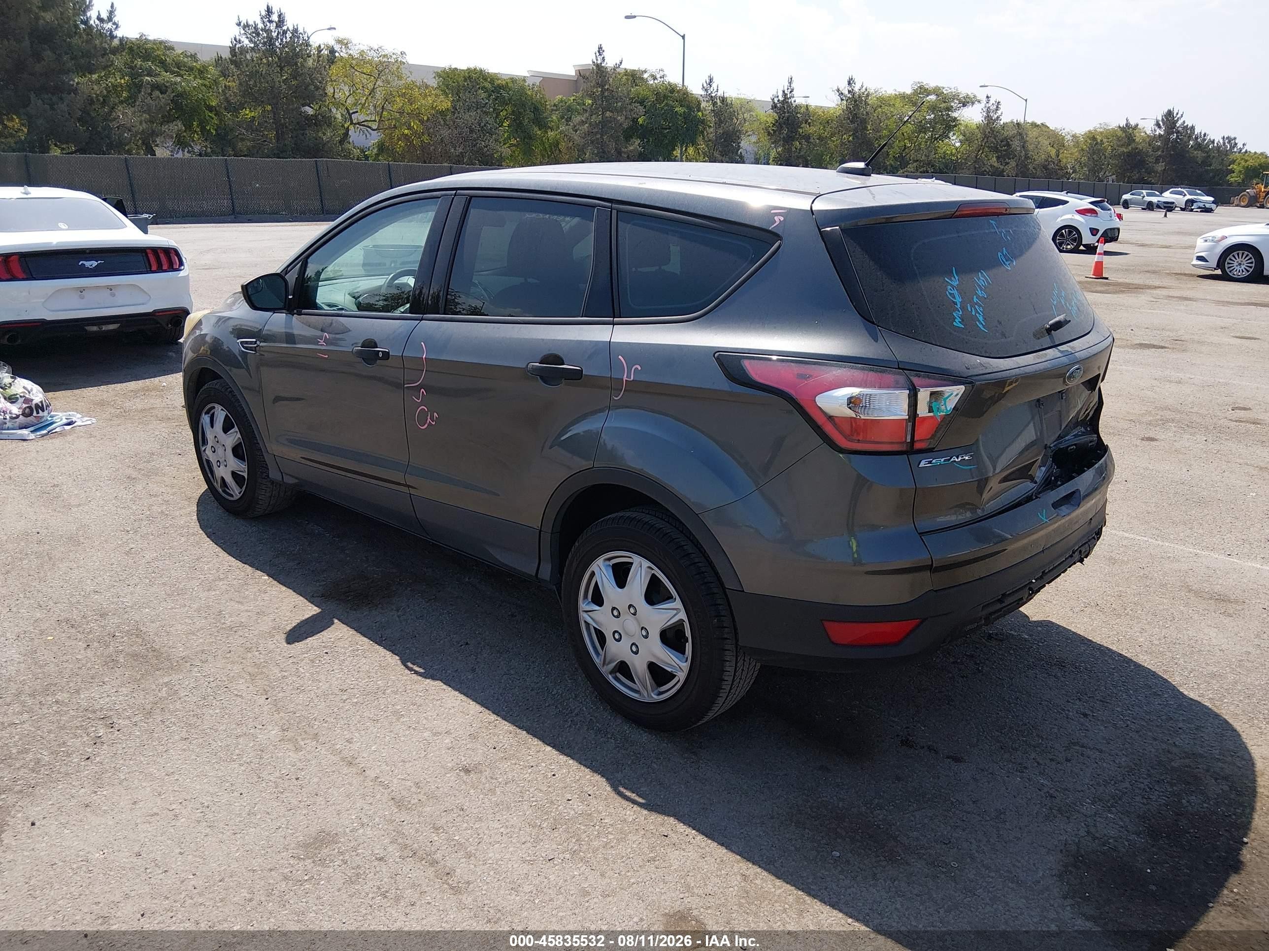 2017 Ford Escape S Gray vin: 1FMCU0F71HUD12186