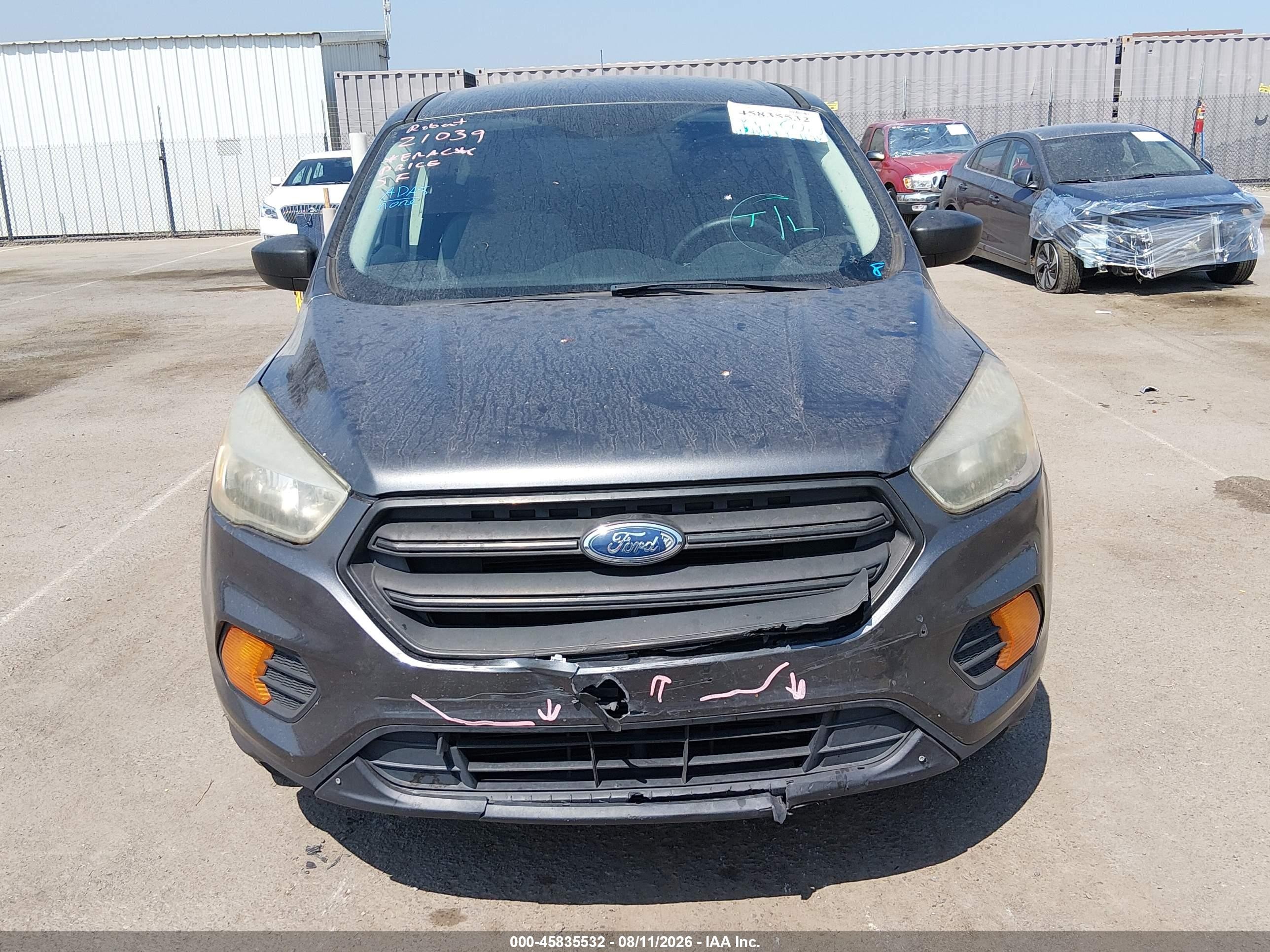 2017 Ford Escape S Gray vin: 1FMCU0F71HUD12186