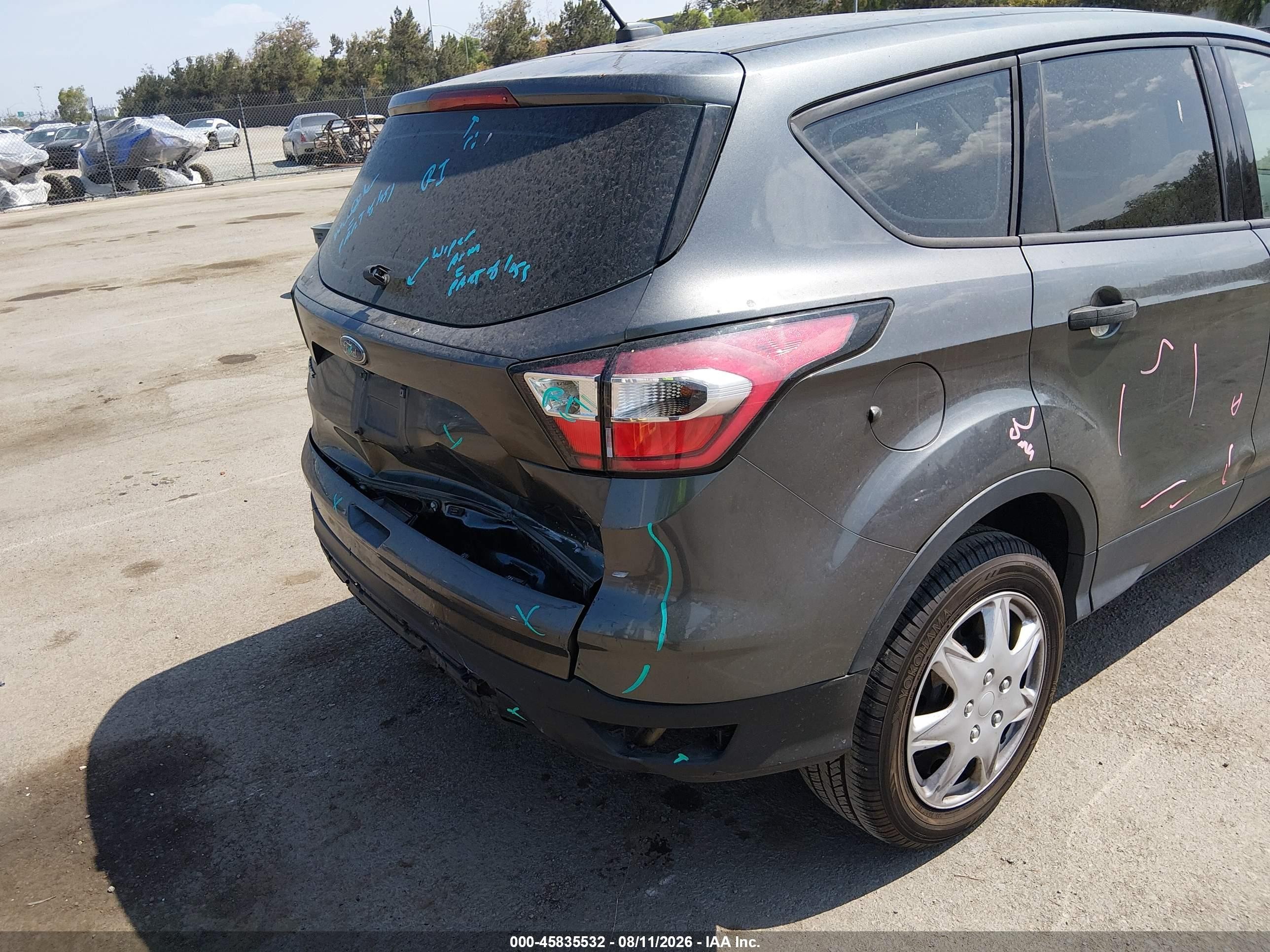 2017 Ford Escape S Gray vin: 1FMCU0F71HUD12186
