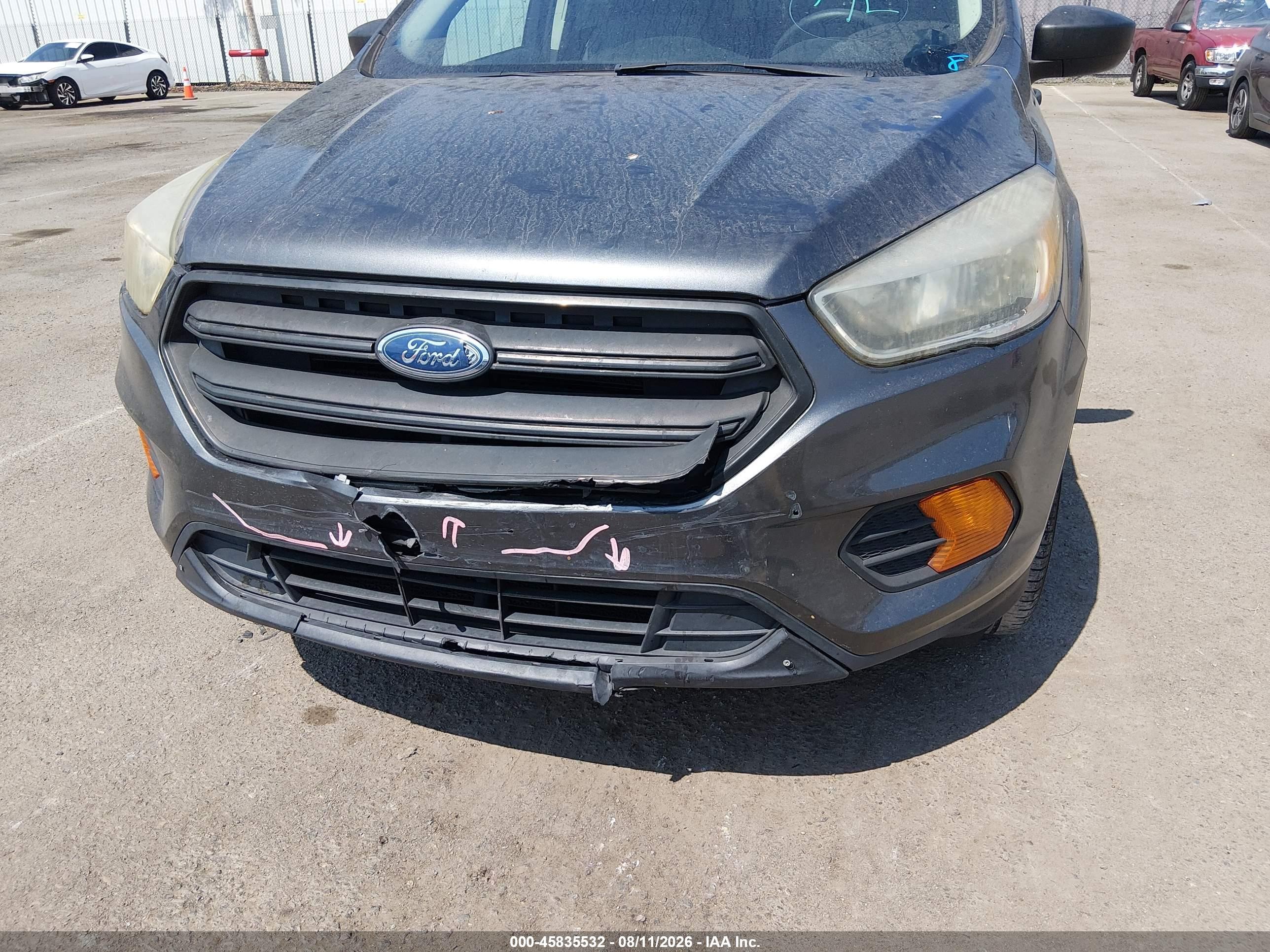 2017 Ford Escape S Gray vin: 1FMCU0F71HUD12186