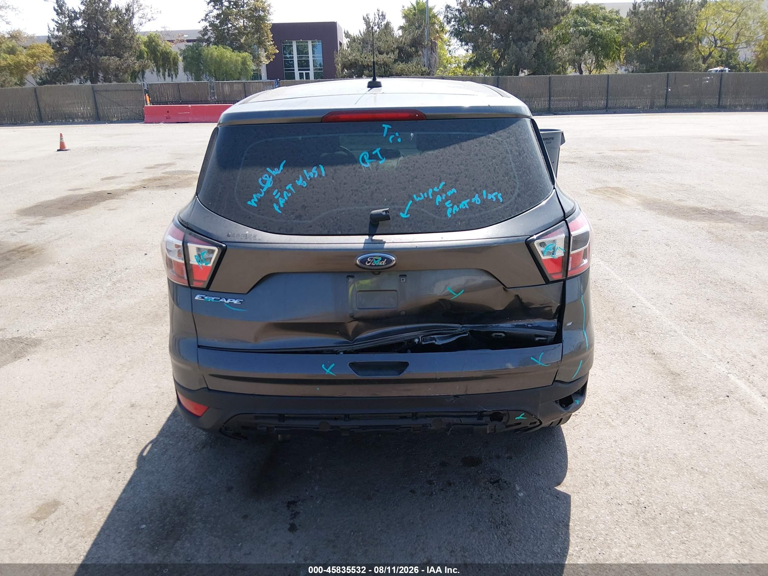2017 Ford Escape S Gray vin: 1FMCU0F71HUD12186