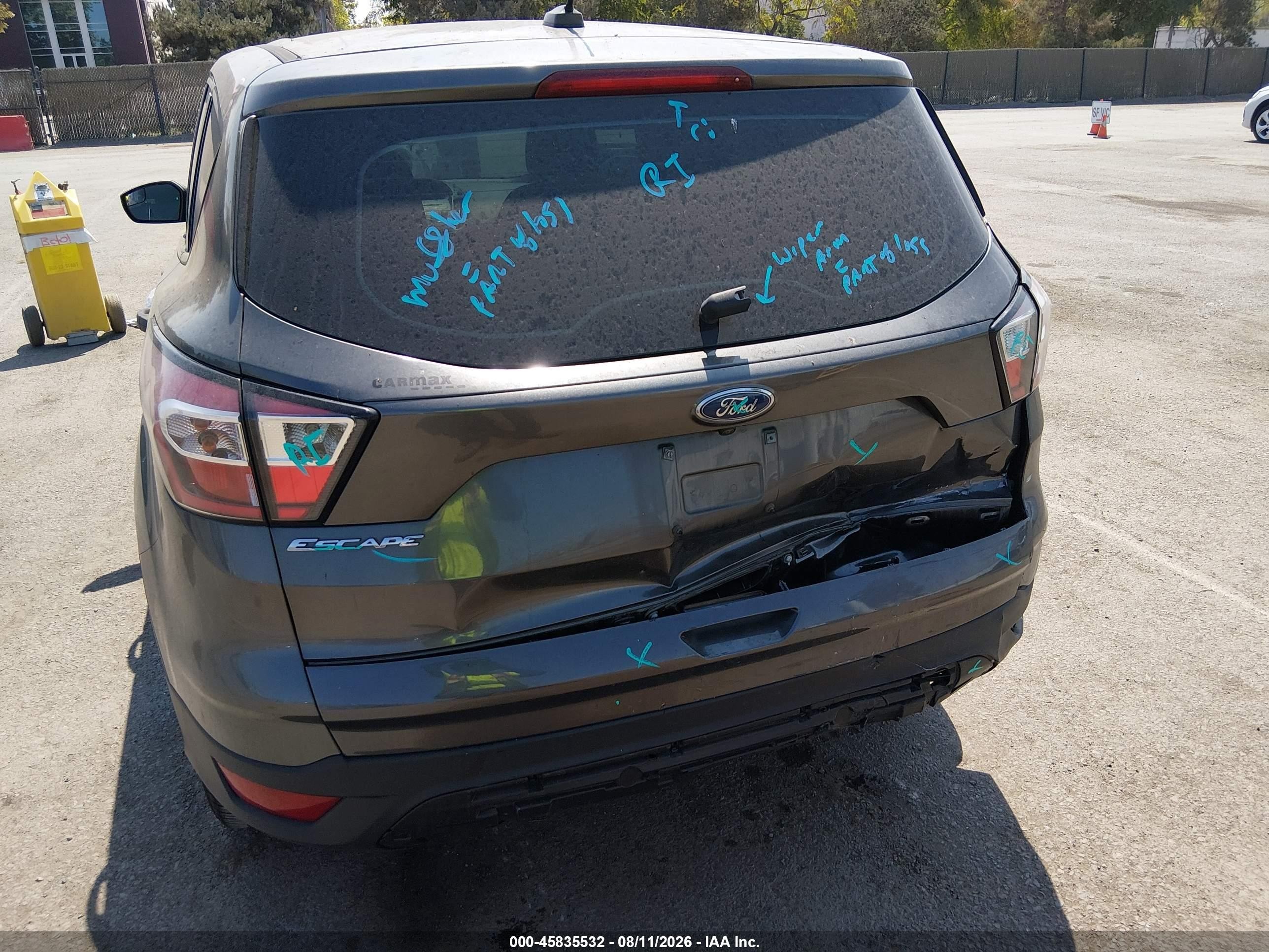 2017 Ford Escape S Gray vin: 1FMCU0F71HUD12186