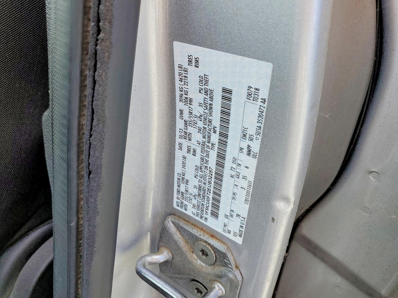 2014 Ford Escape S Silver vin: 1FMCU0F72EUB32257