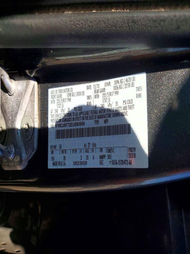 2014 Ford Escape S Gray vin: 1FMCU0F72EUB93656