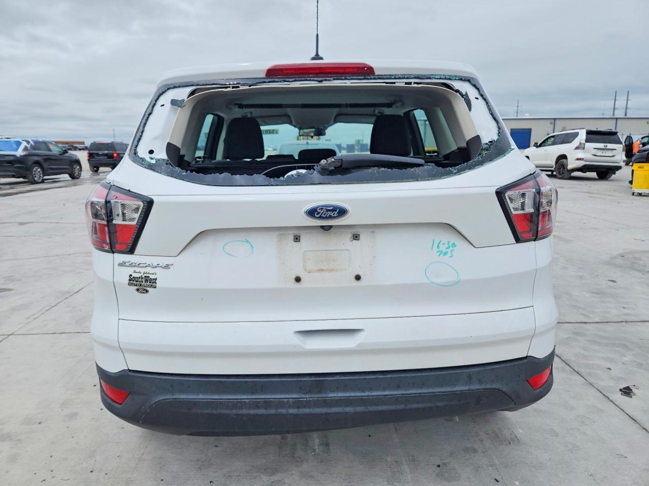 2017 Ford Escape S White vin: 1FMCU0F72HUB60192