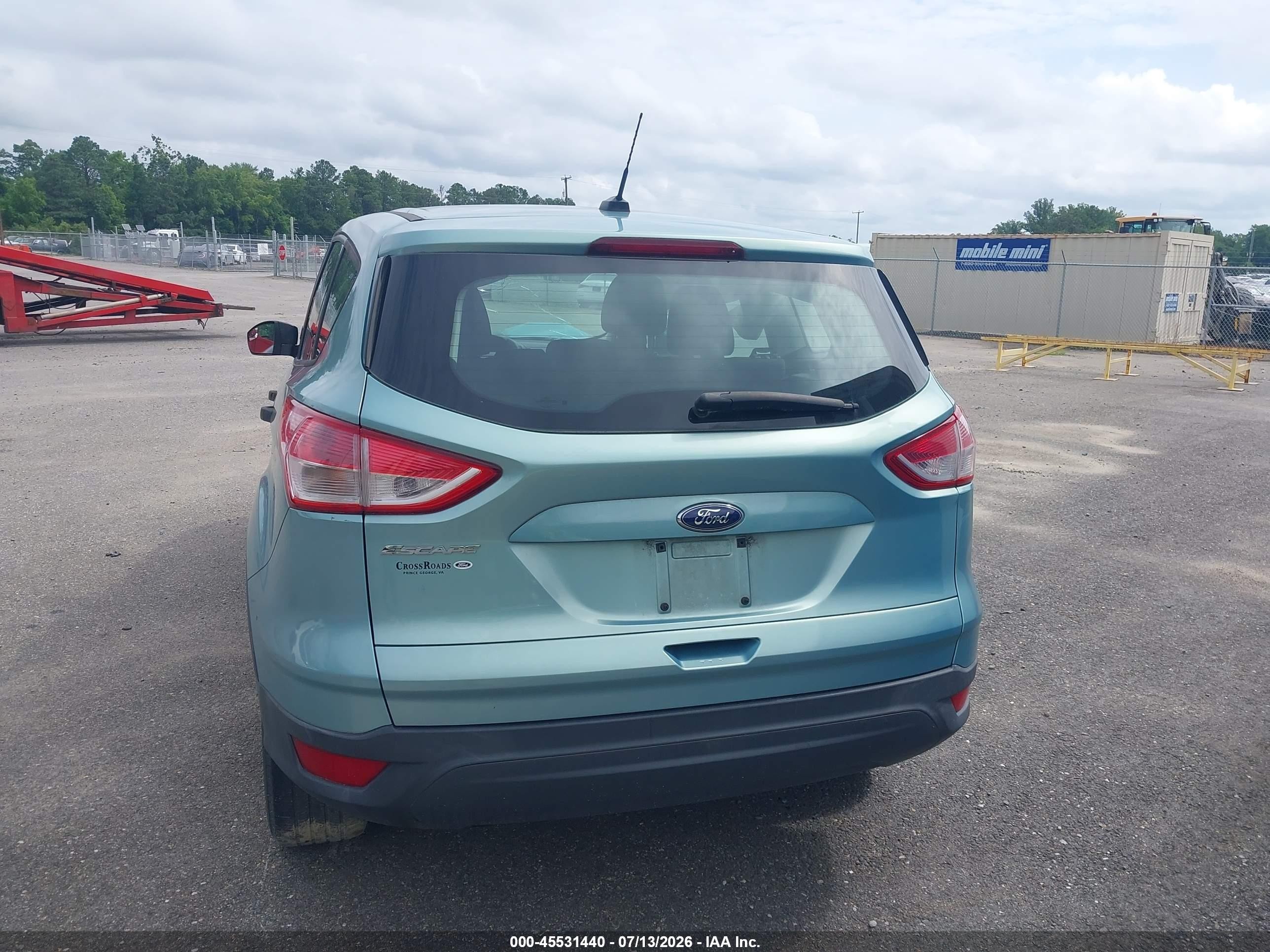 2013 Ford Escape S Teal vin: 1FMCU0F73DUC67309