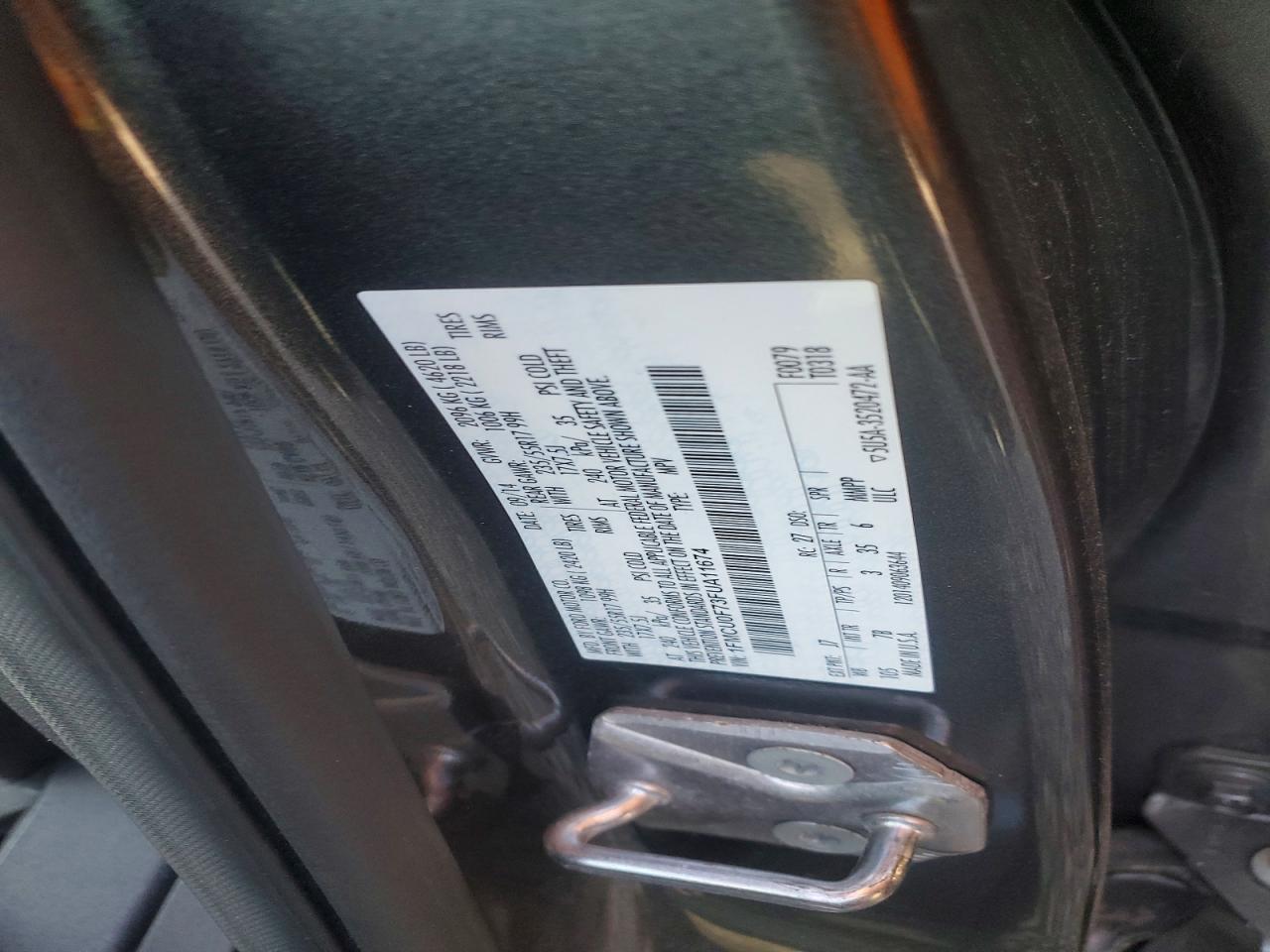 2015 Ford Escape S Charcoal vin: 1FMCU0F73FUA11674
