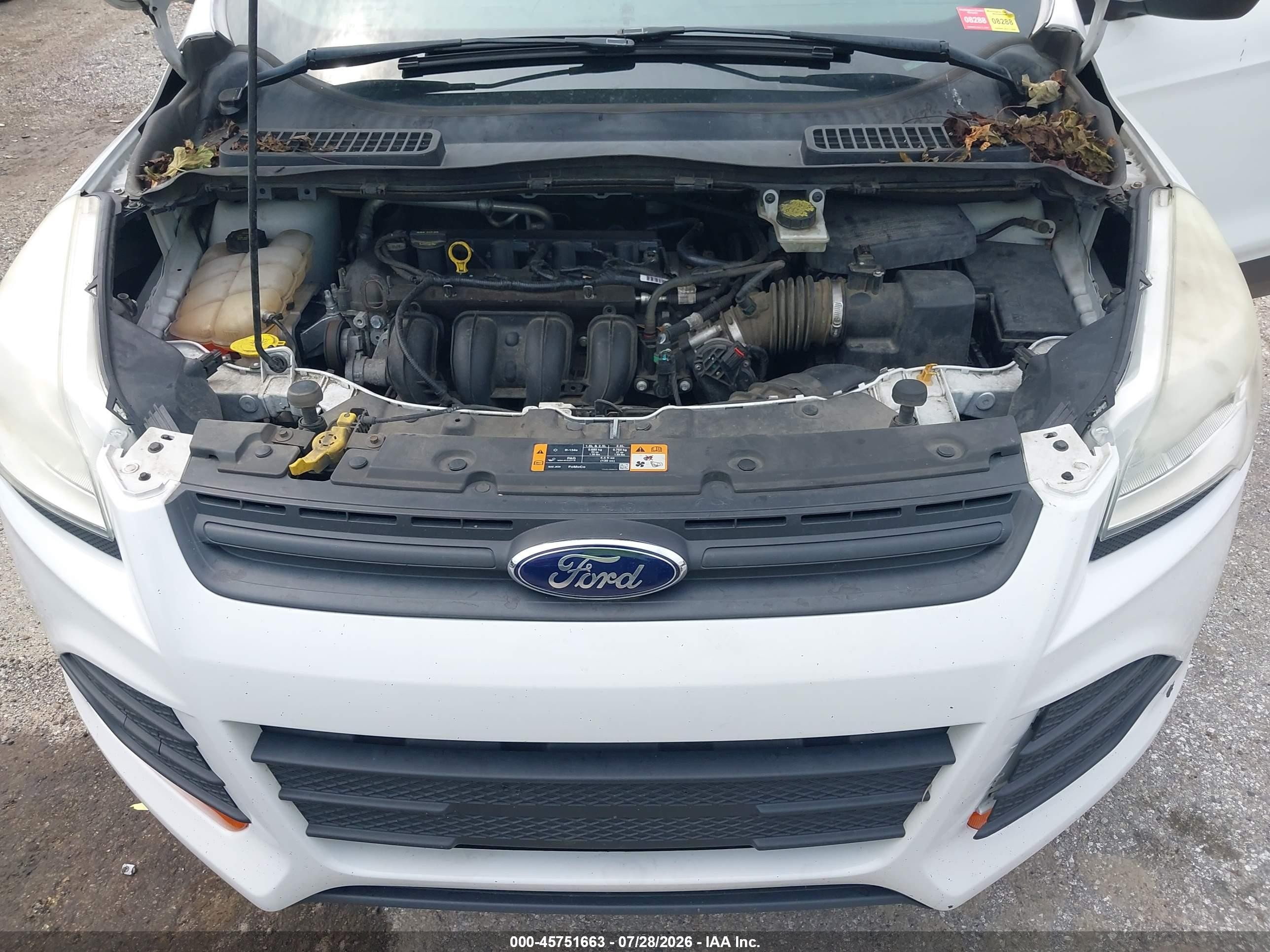 2015 Ford Escape S White vin: 1FMCU0F73FUB25688
