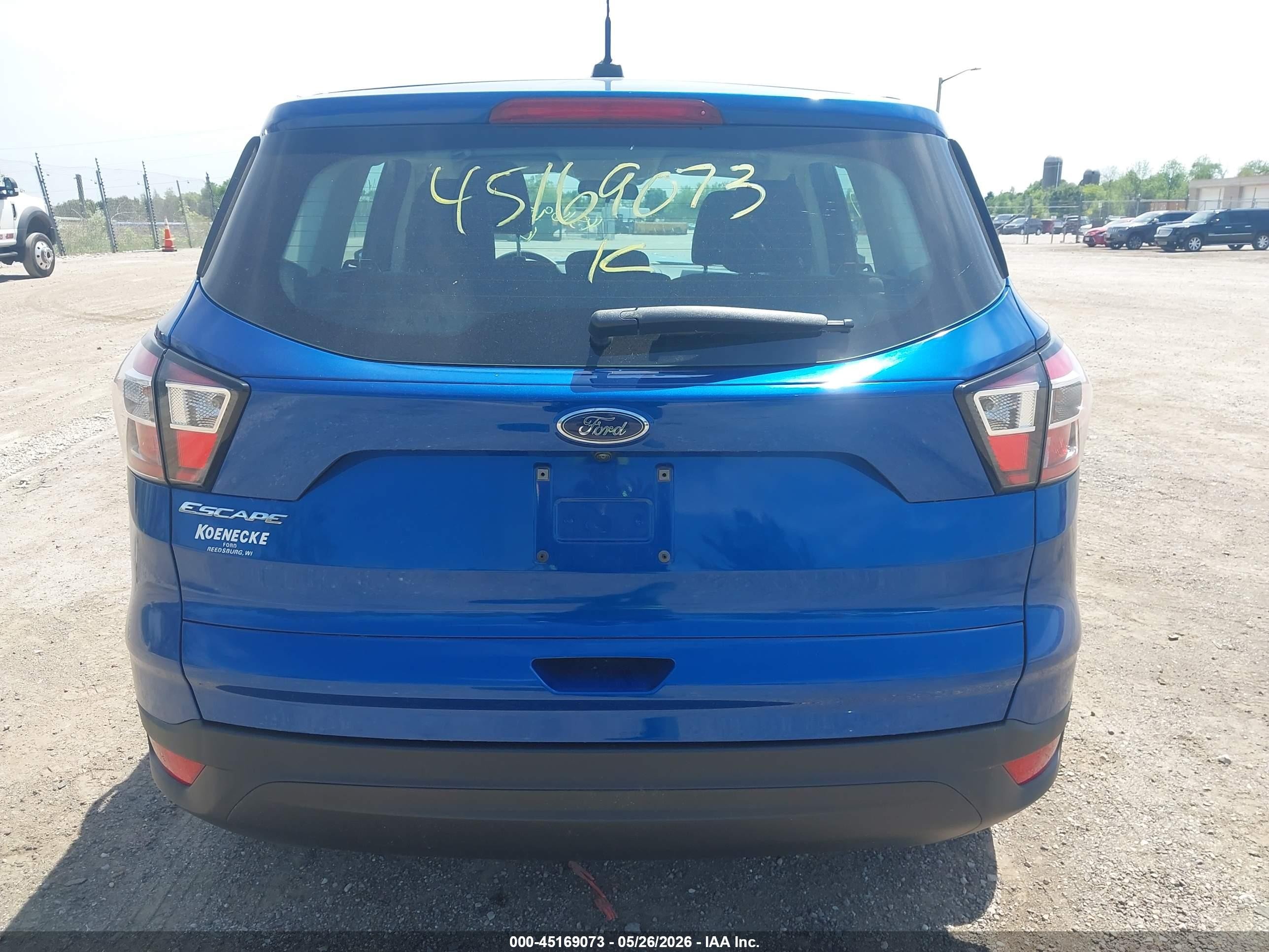 2017 Ford Escape S Blue vin: 1FMCU0F73HUC08167