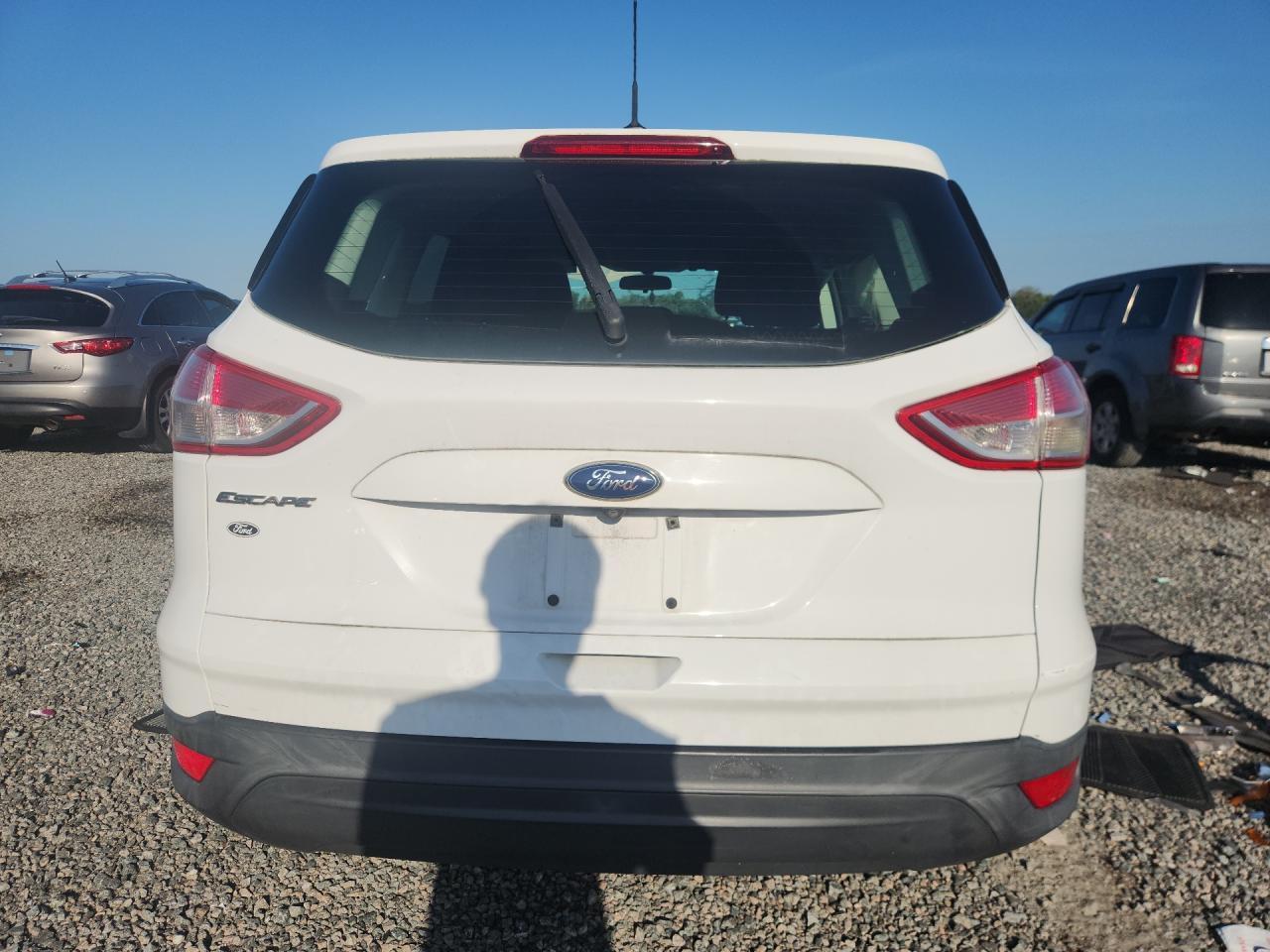 2014 Ford Escape S White vin: 1FMCU0F74EUA35545