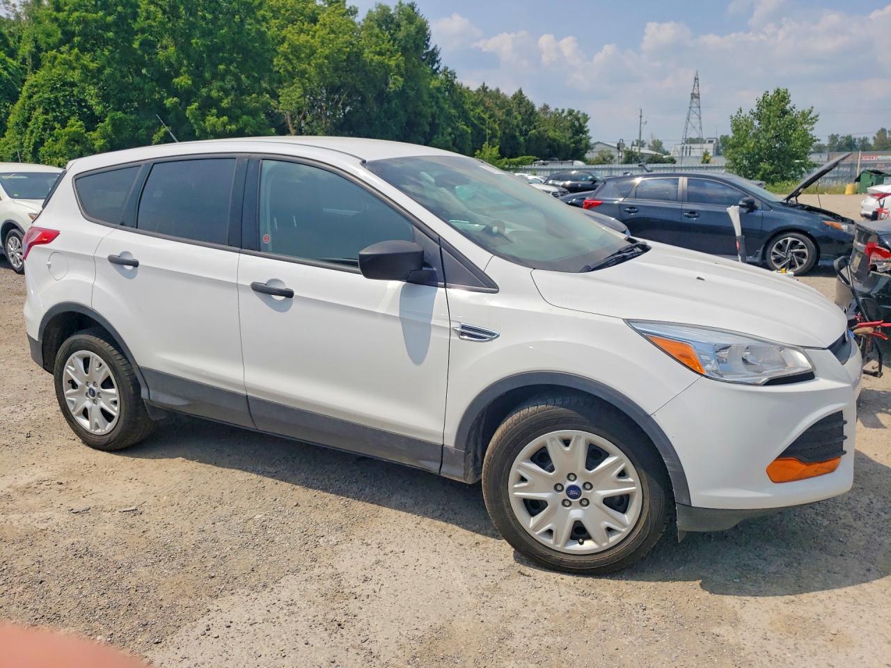 2014 Ford Escape S White vin: 1FMCU0F74EUD40382
