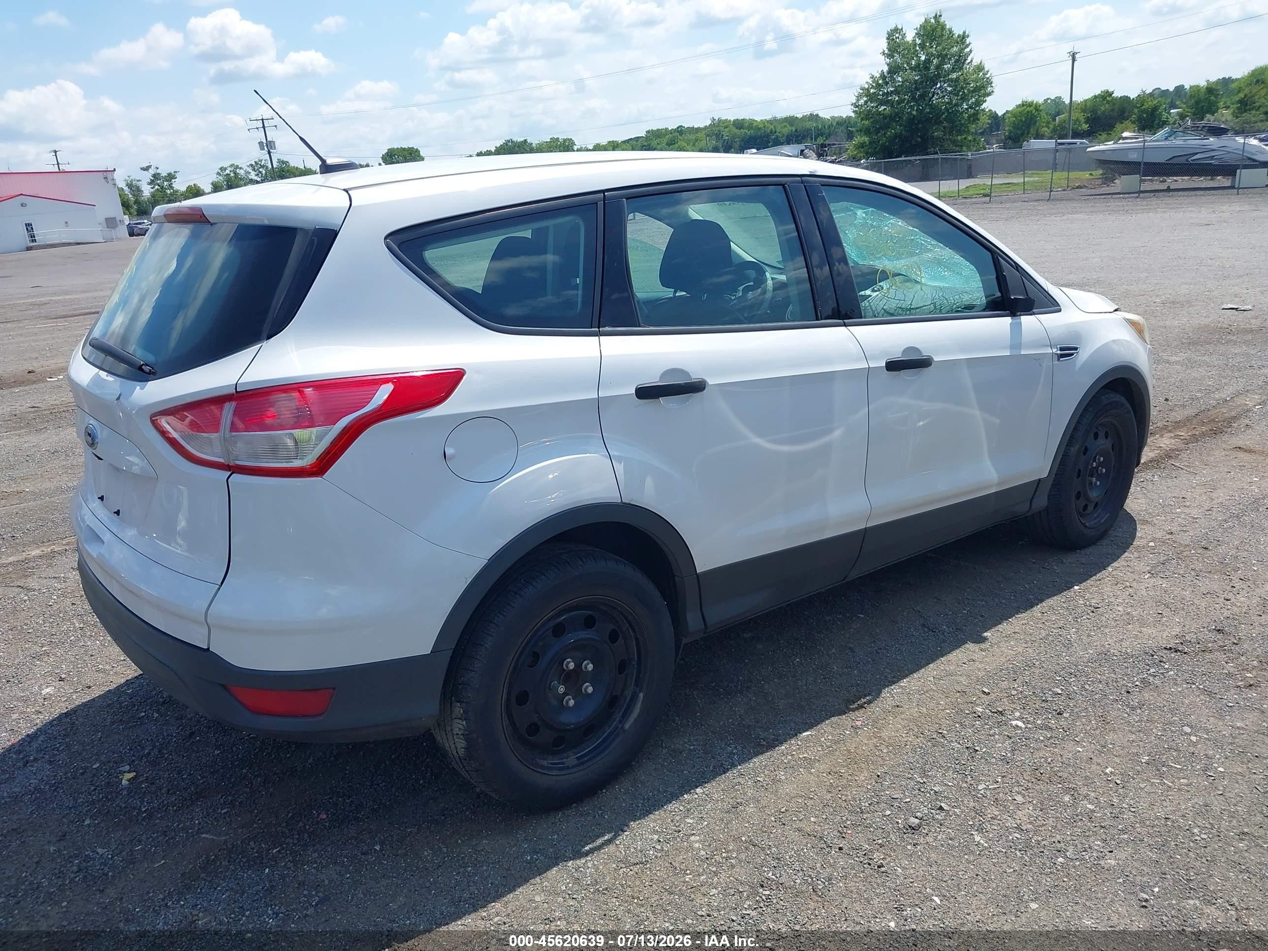 2014 Ford Escape S White vin: 1FMCU0F75EUC01121