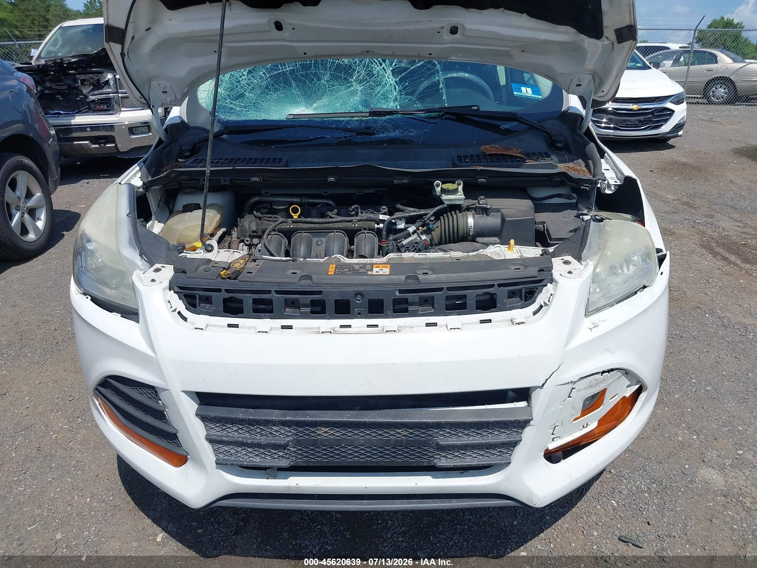 2014 Ford Escape S White vin: 1FMCU0F75EUC01121