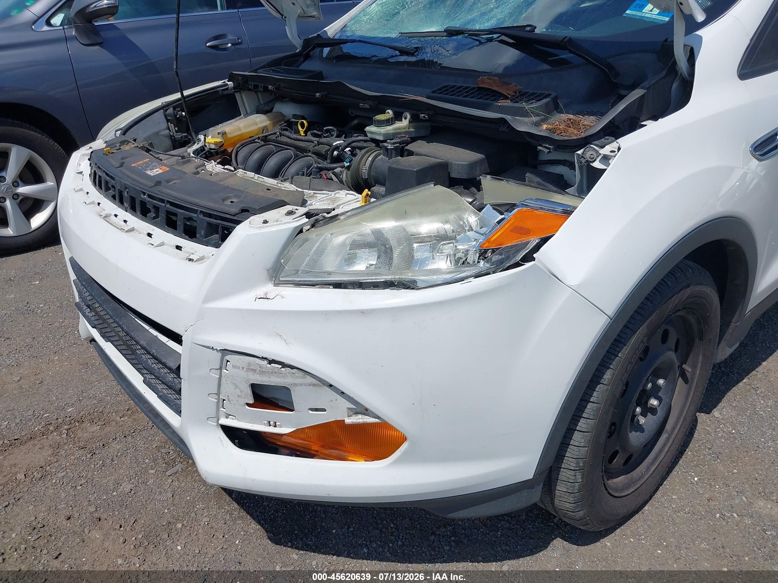2014 Ford Escape S White vin: 1FMCU0F75EUC01121