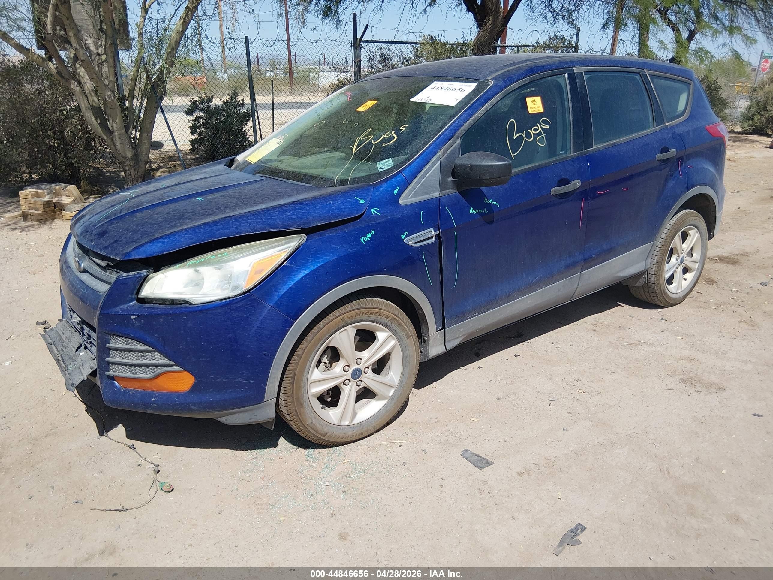 2014 Ford Escape S Blue vin: 1FMCU0F75EUD44313