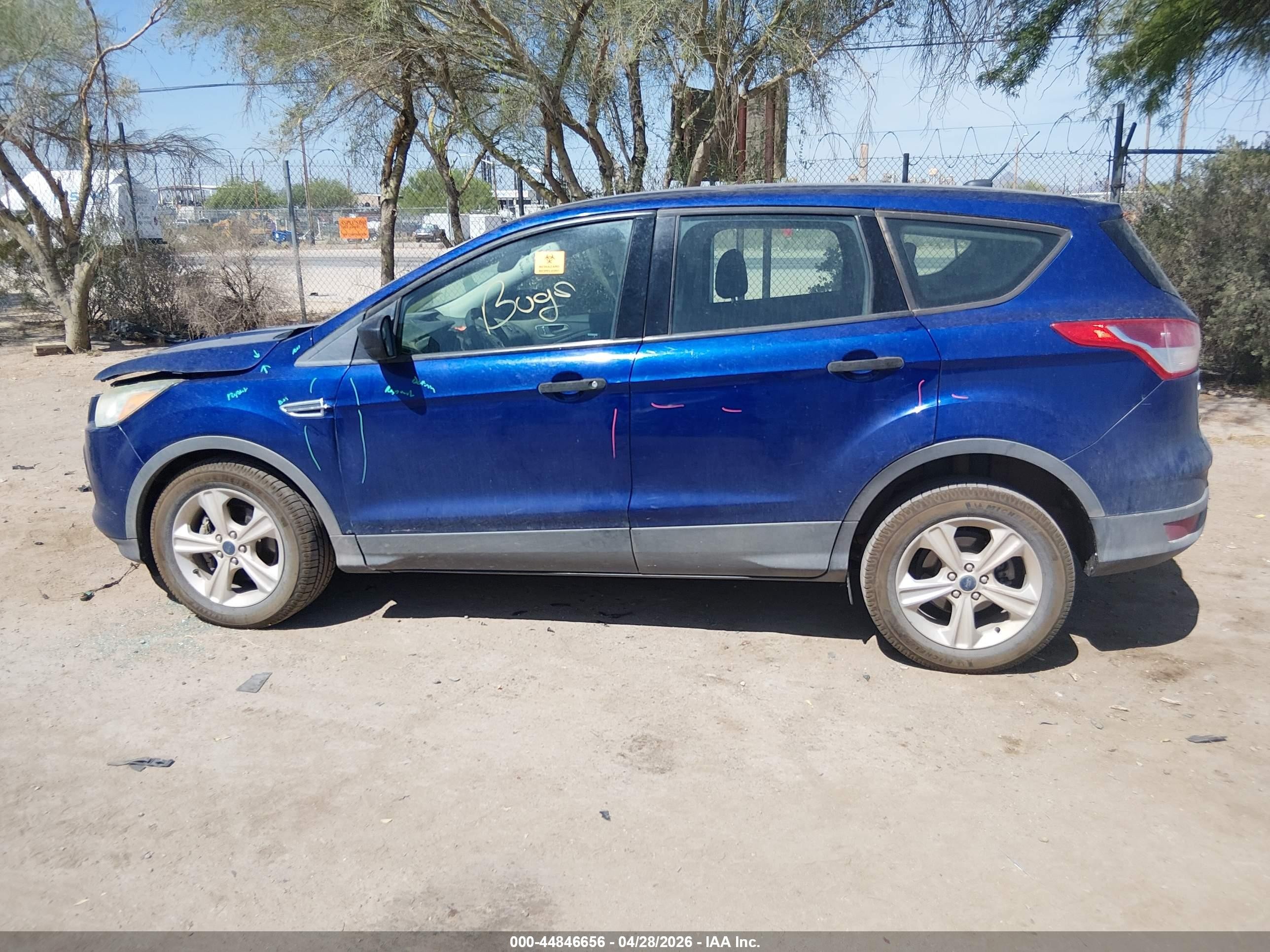 2014 Ford Escape S Blue vin: 1FMCU0F75EUD44313