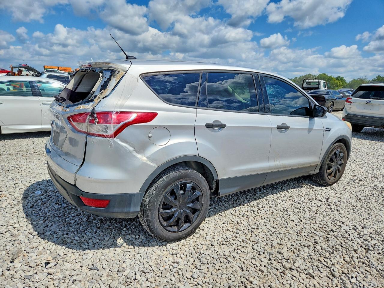 2014 Ford Escape S Silver vin: 1FMCU0F75EUD72998