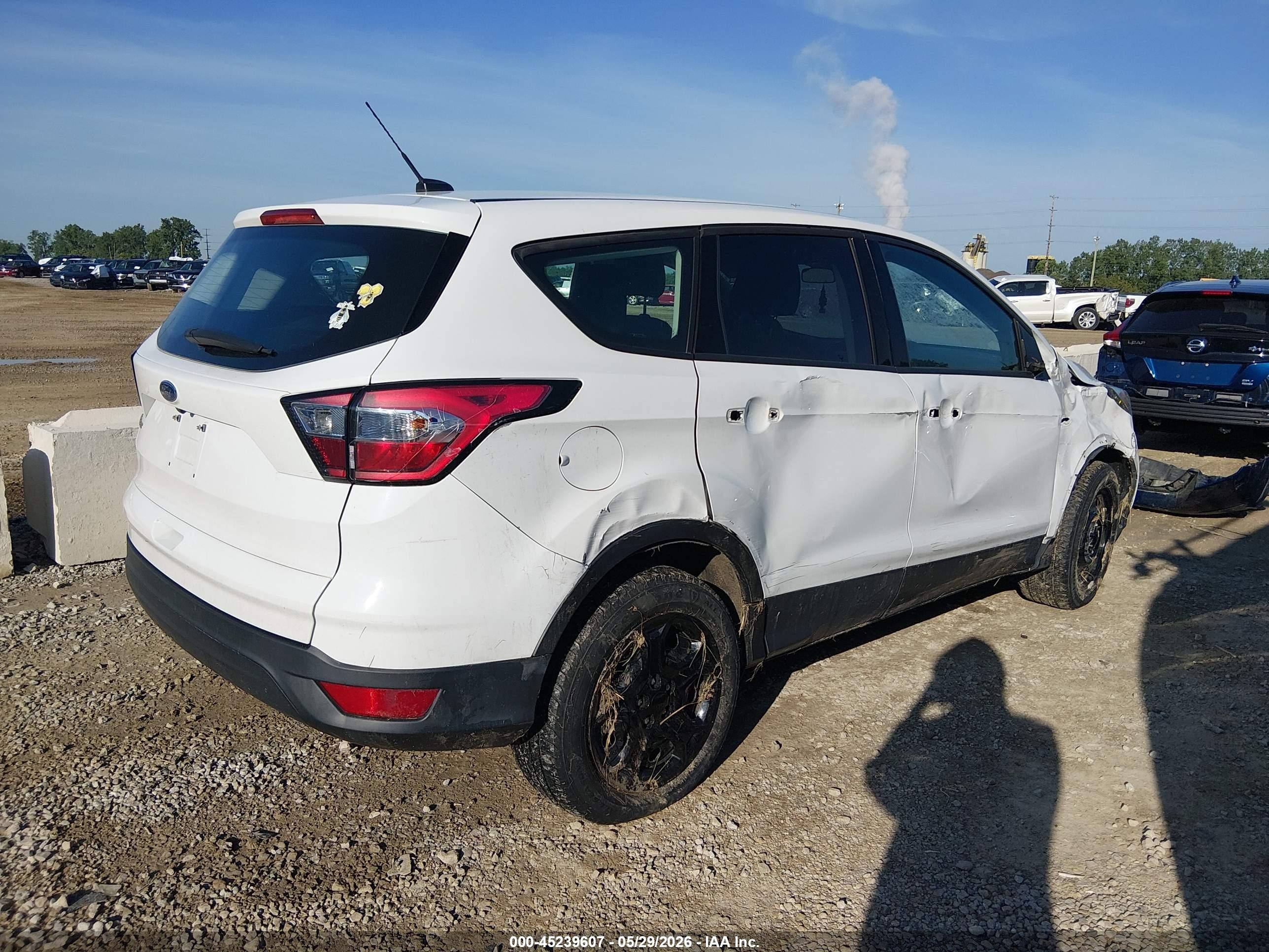 2017 Ford Escape S White vin: 1FMCU0F75HUD25992