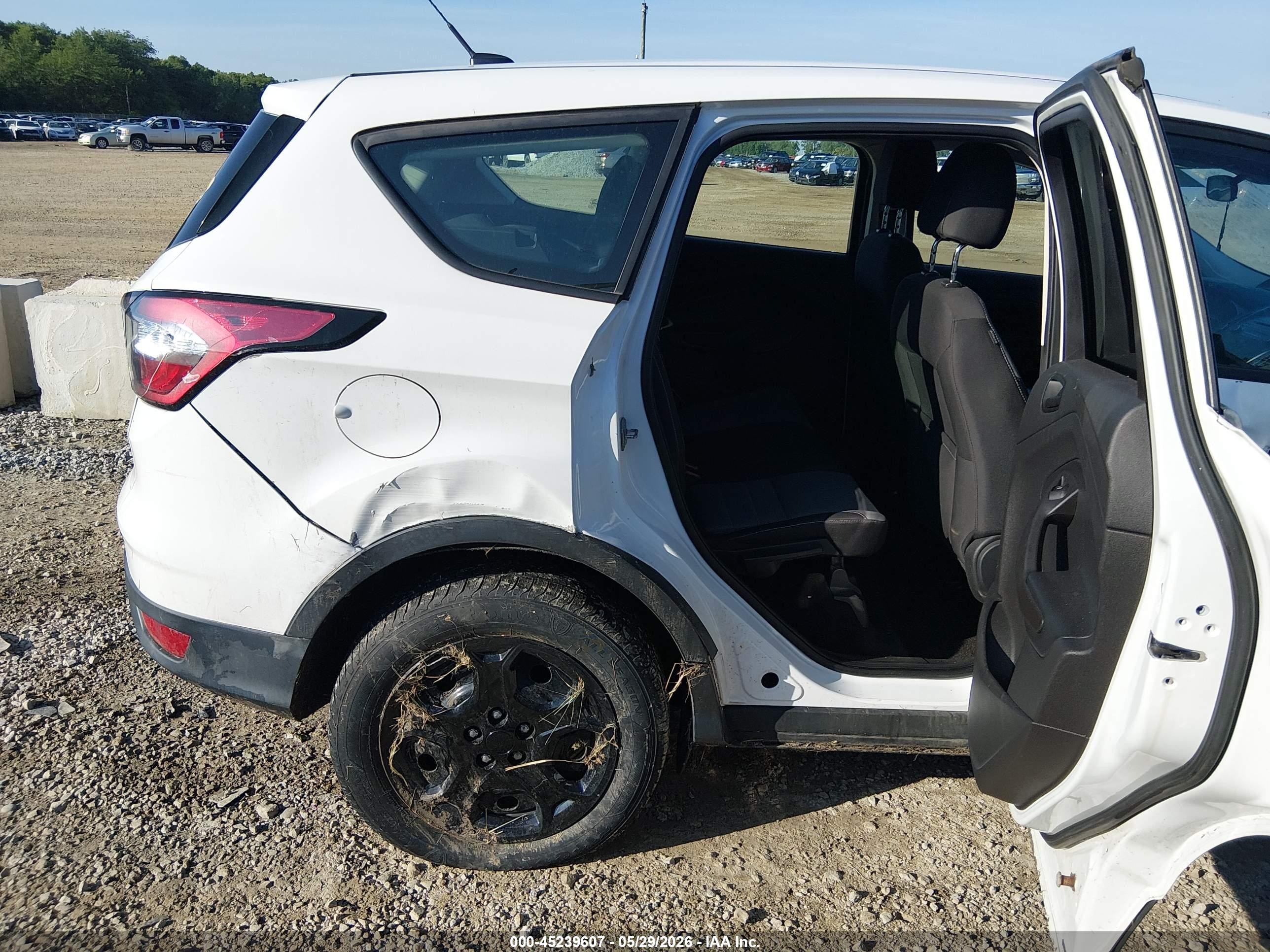 2017 Ford Escape S White vin: 1FMCU0F75HUD25992