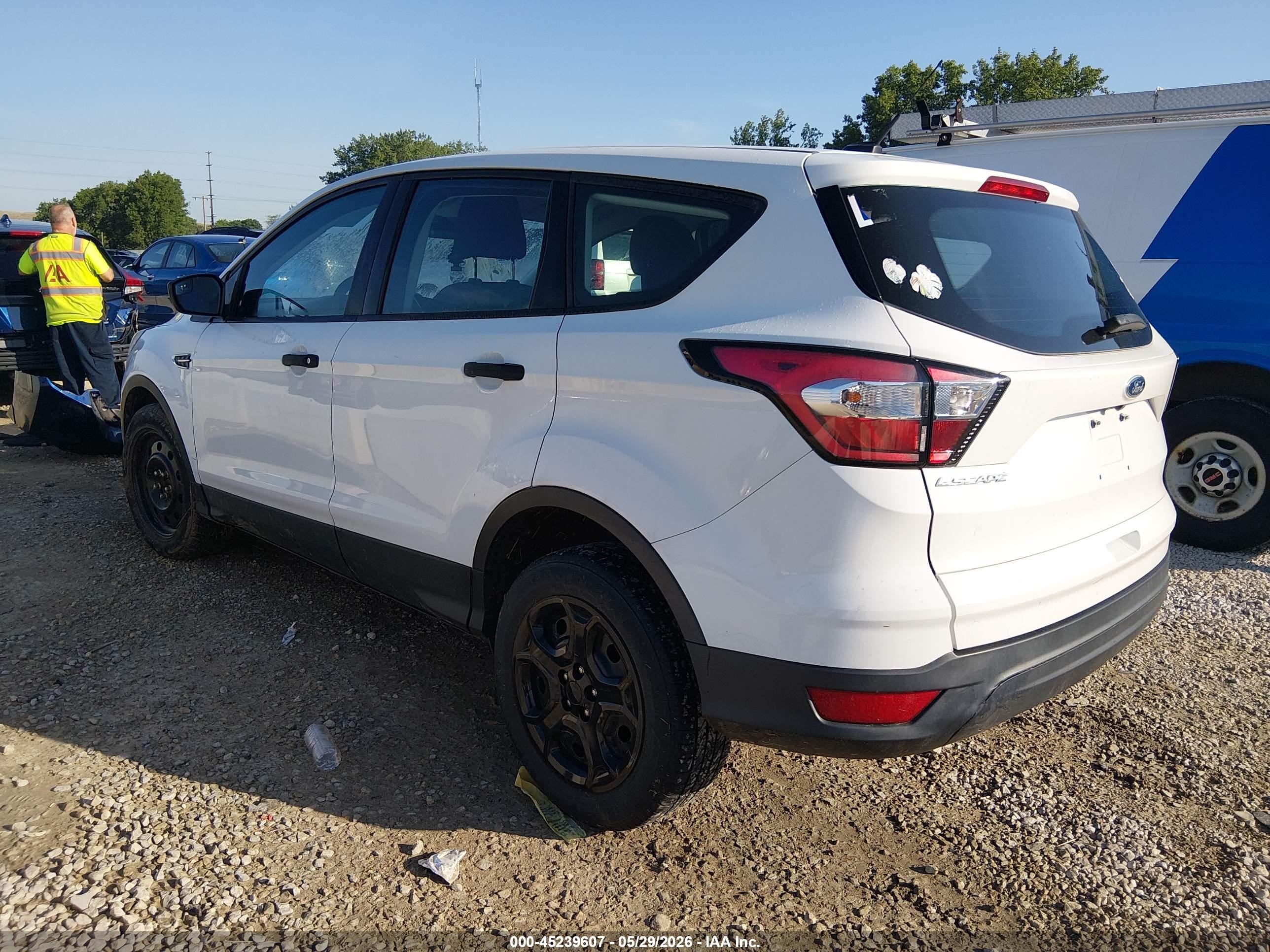2017 Ford Escape S White vin: 1FMCU0F75HUD25992