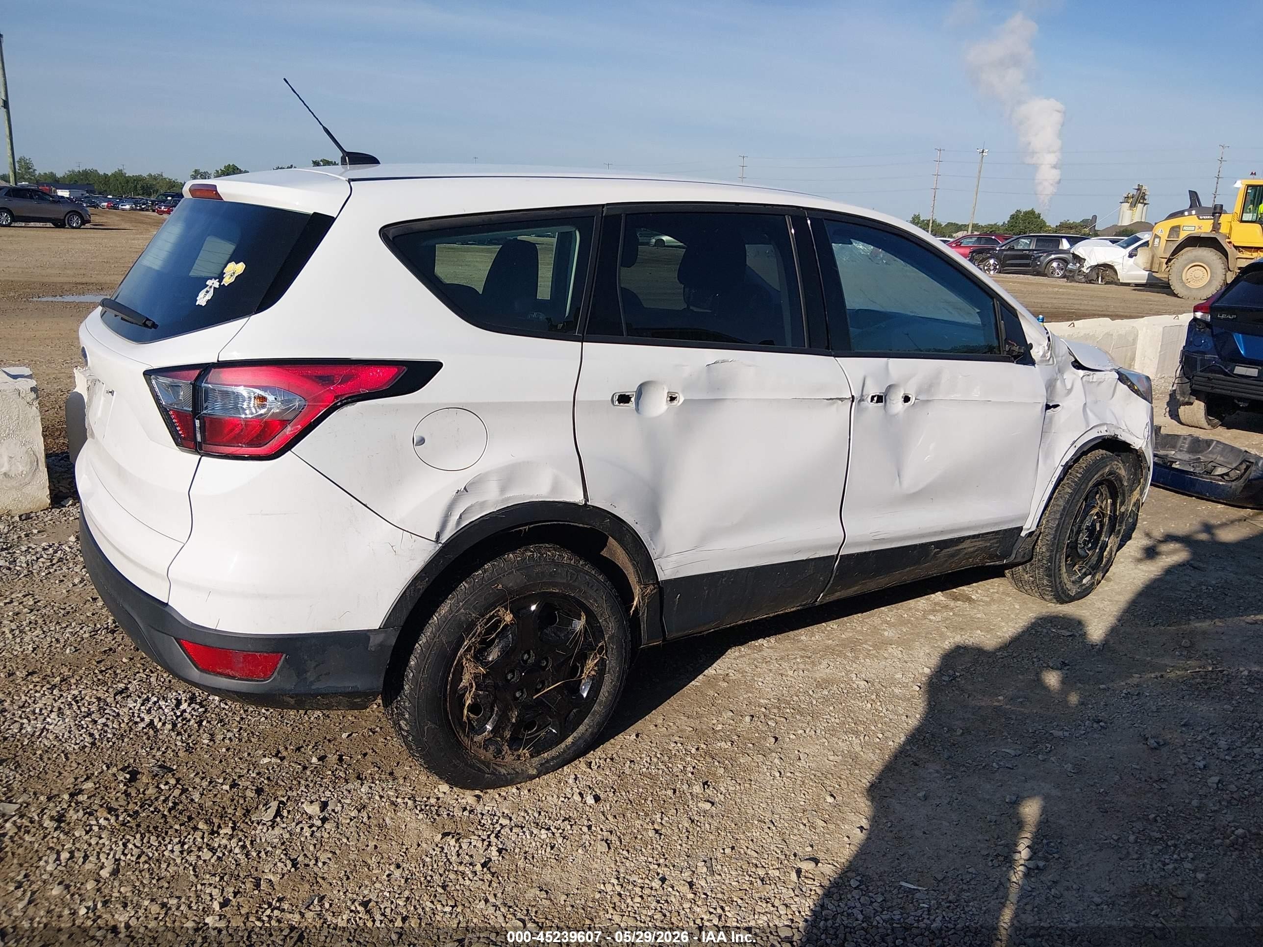 2017 Ford Escape S White vin: 1FMCU0F75HUD25992