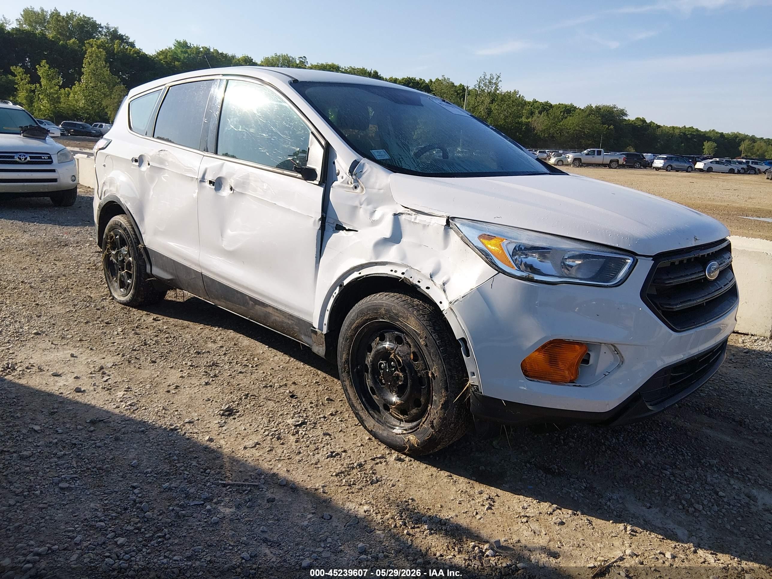 2017 Ford Escape S White vin: 1FMCU0F75HUD25992